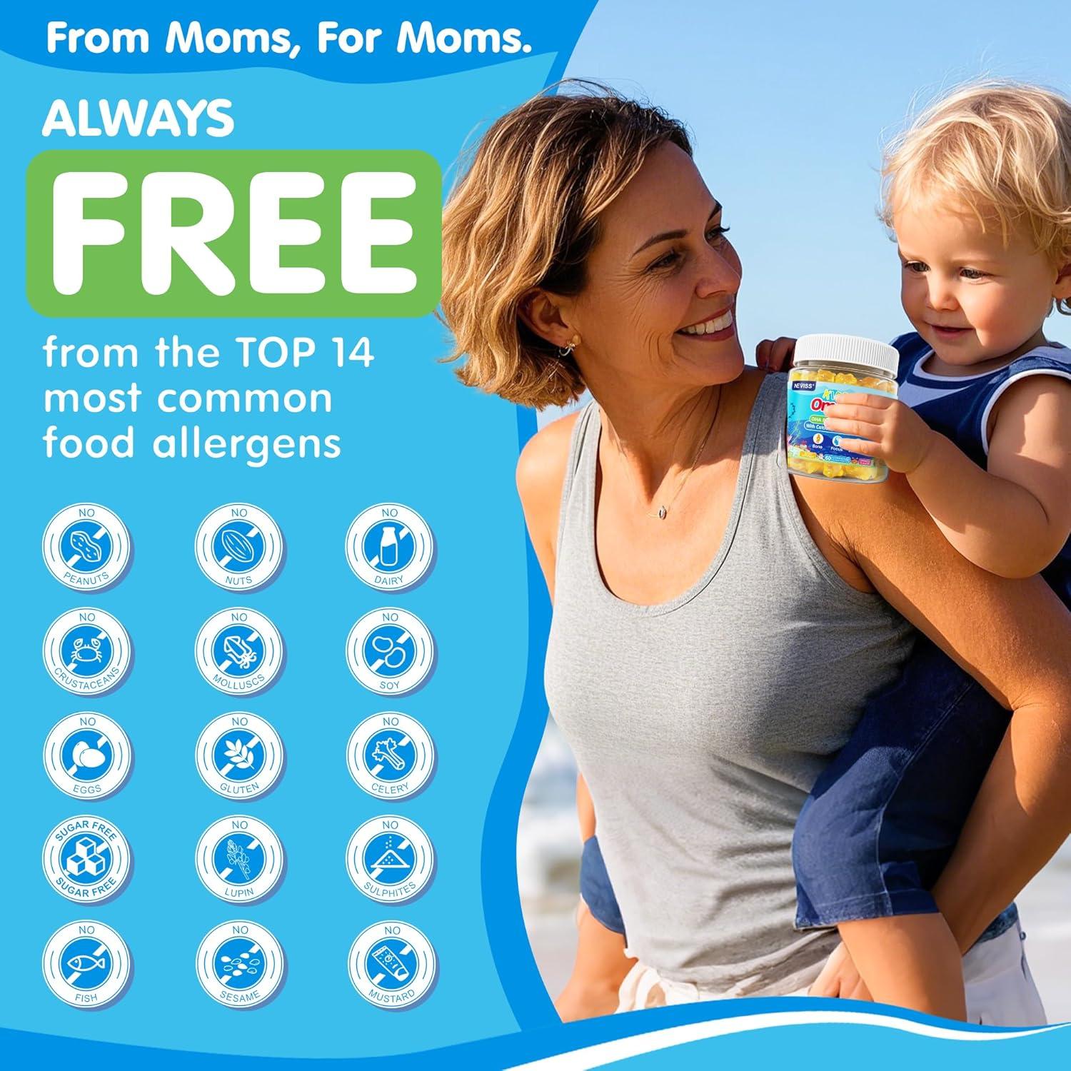 Gomitas Omega 3 para Niños NEVISS 60 Unidades Sin Sabor a Pescado