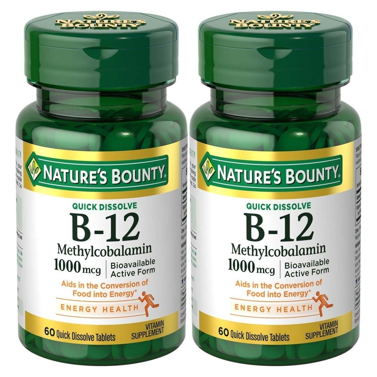 Tabletas de Methylcobalamin B12 Nature's Bounty 120 Unidades