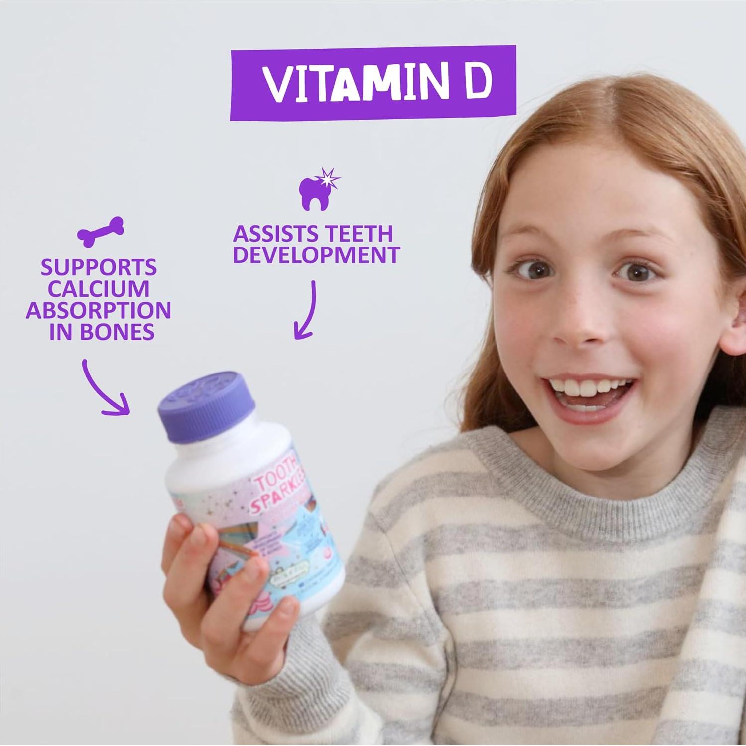 Chispas de Diente Jack N' Jill - Masticables de Calcio Fresa 60 Tabletas