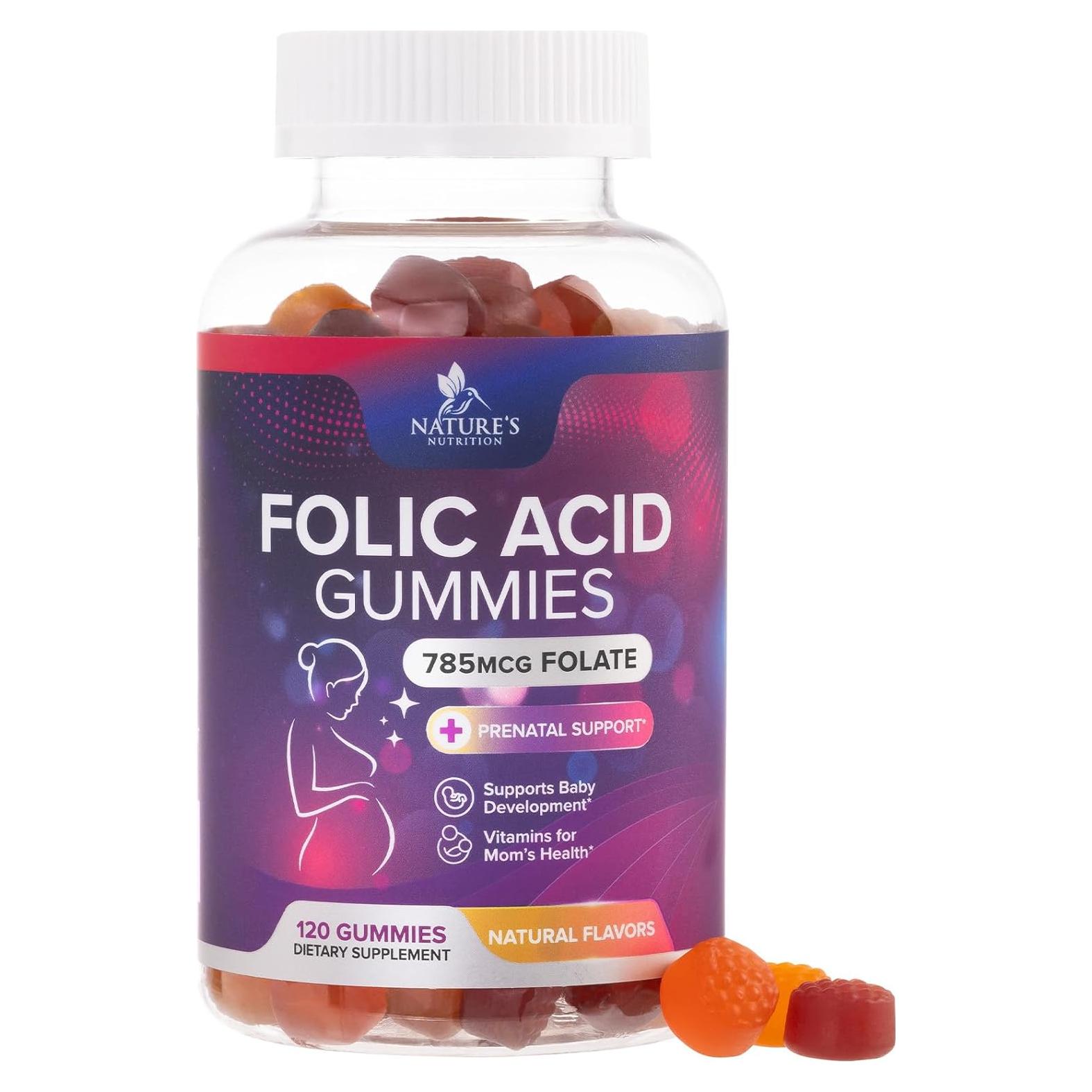 Gomitas de Ácido Fólico Nature's Nutrition 785 mcg - 120 Unidades