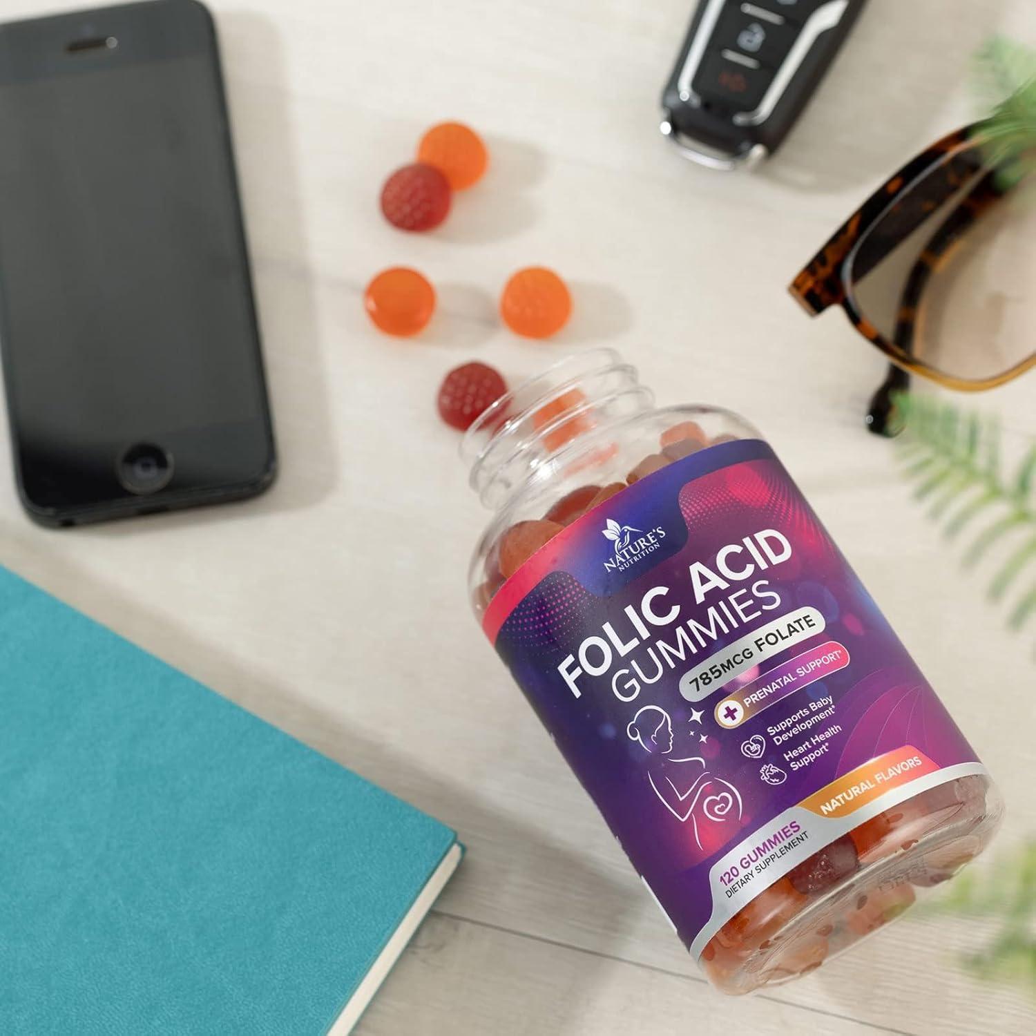Gomitas de Ácido Fólico Nature's Nutrition 785 mcg - 120 Unidades