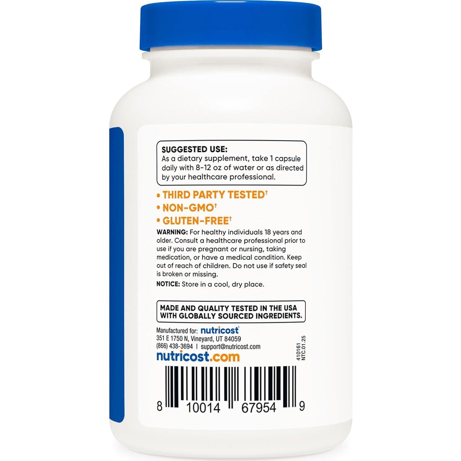 Vitamina B1 (Tiamina) 500mg Nutricost - 120 Cápsulas
