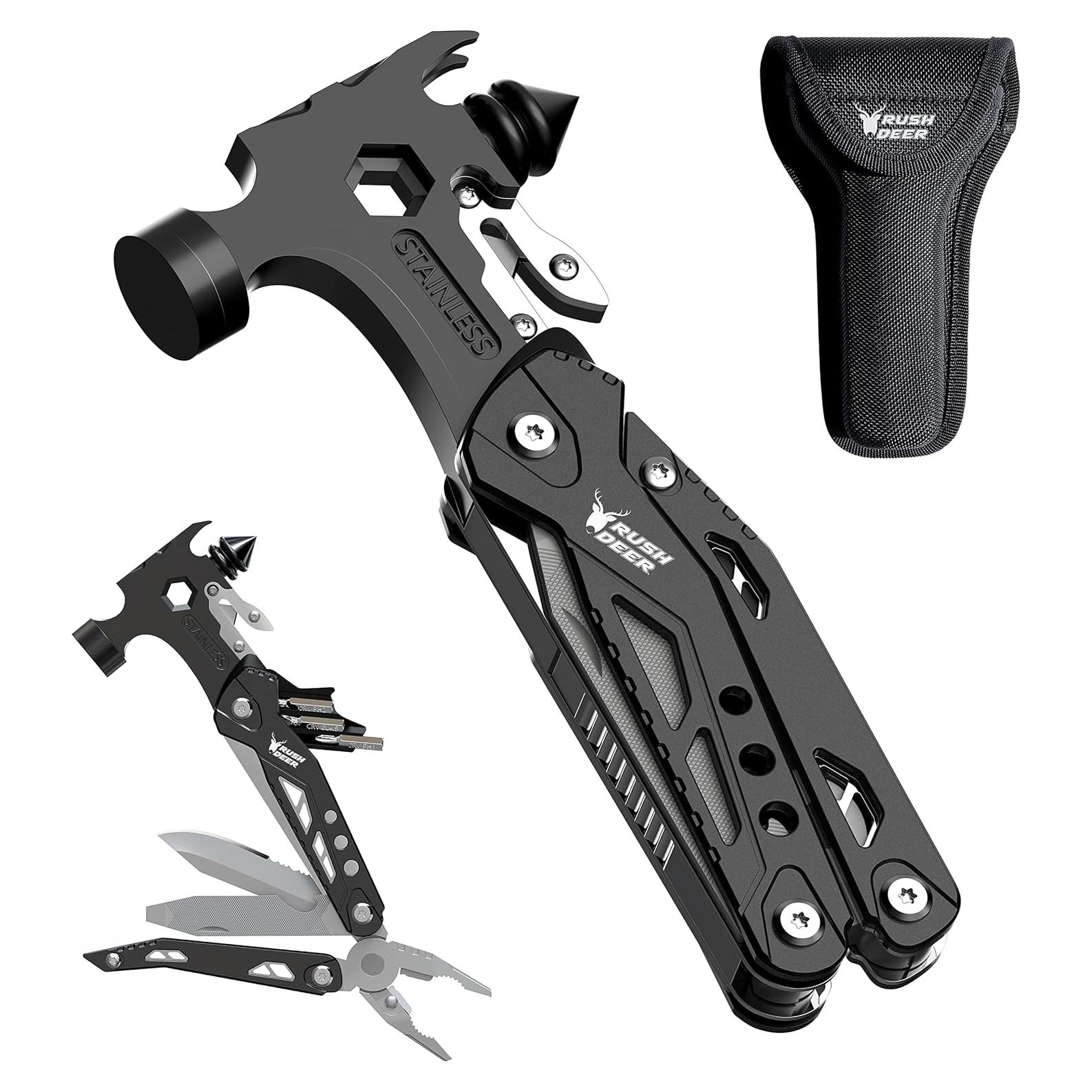 Multiherramienta Rush Deer 16 en 1, Martillo y Cuchillo Utilitario