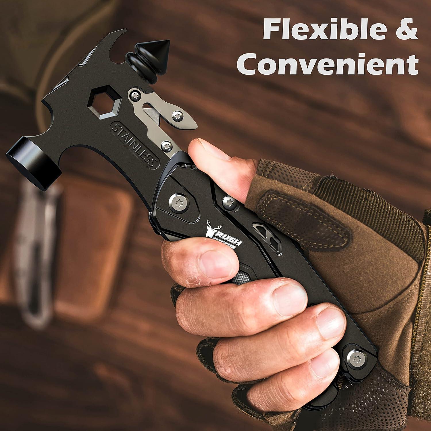 Multiherramienta Rush Deer 16 en 1, Martillo y Cuchillo Utilitario