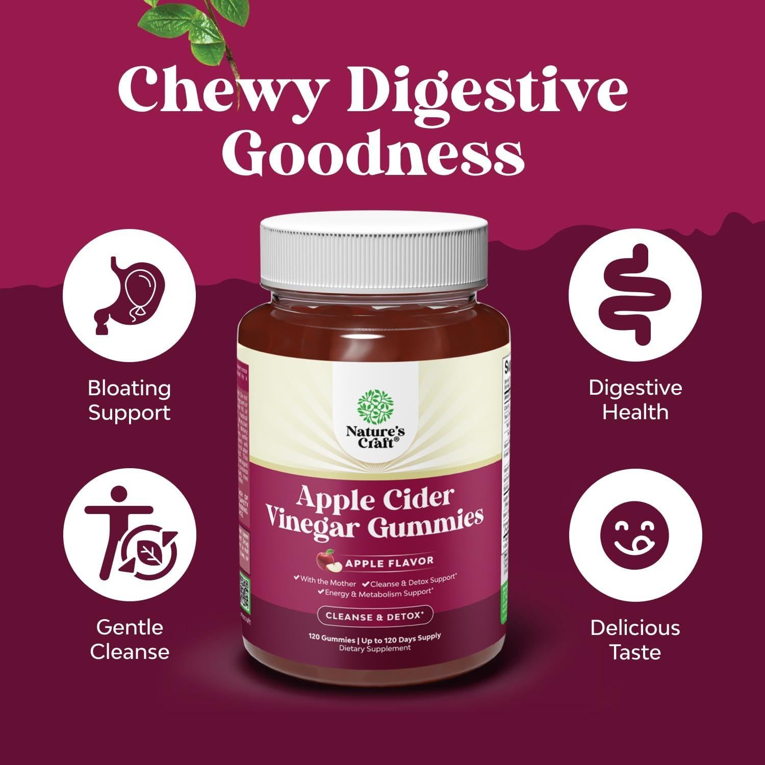 Gomitas de Vinagre de Sidra de Manzana Bio Sense - 120 Unidades