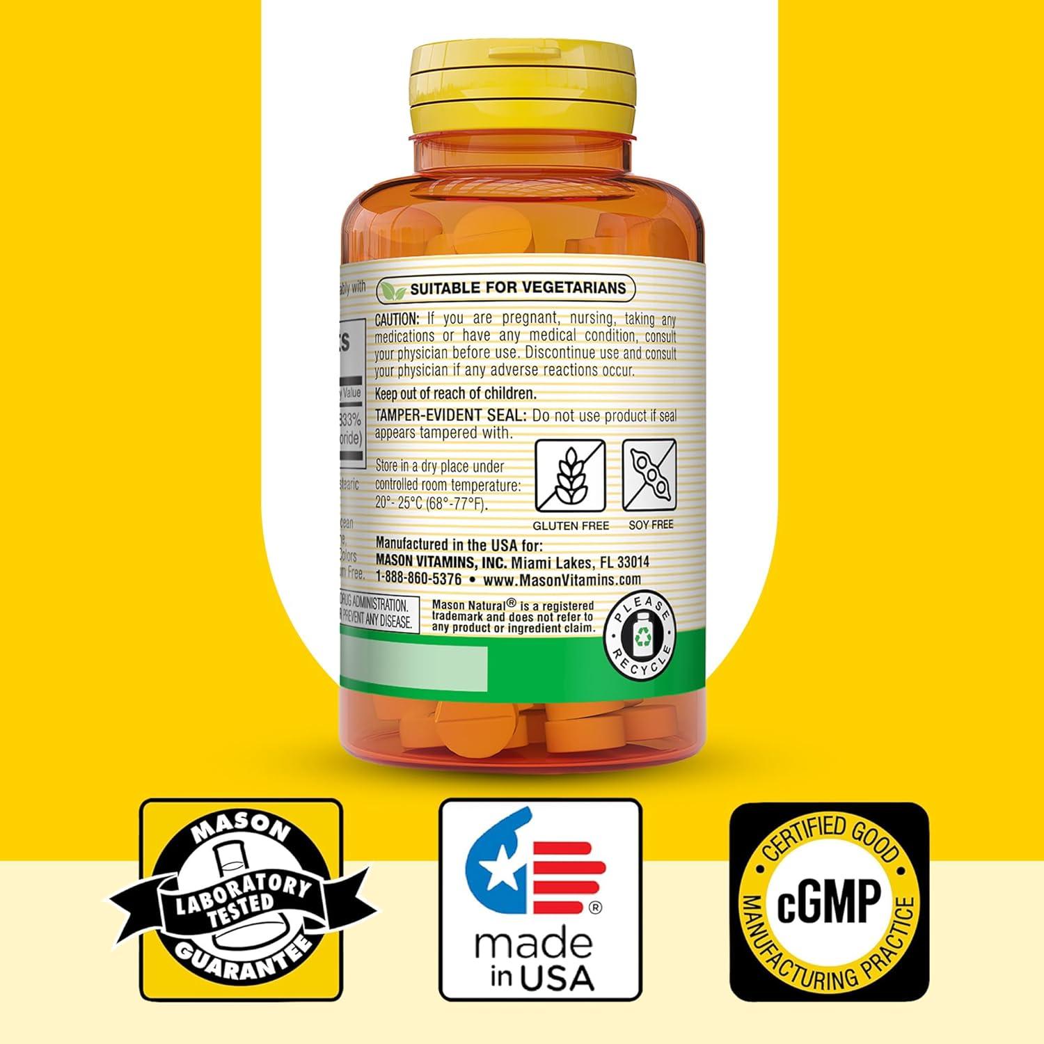 Vitamina B1 Tiamina 250 mg Mason Natural 100 Tabletas