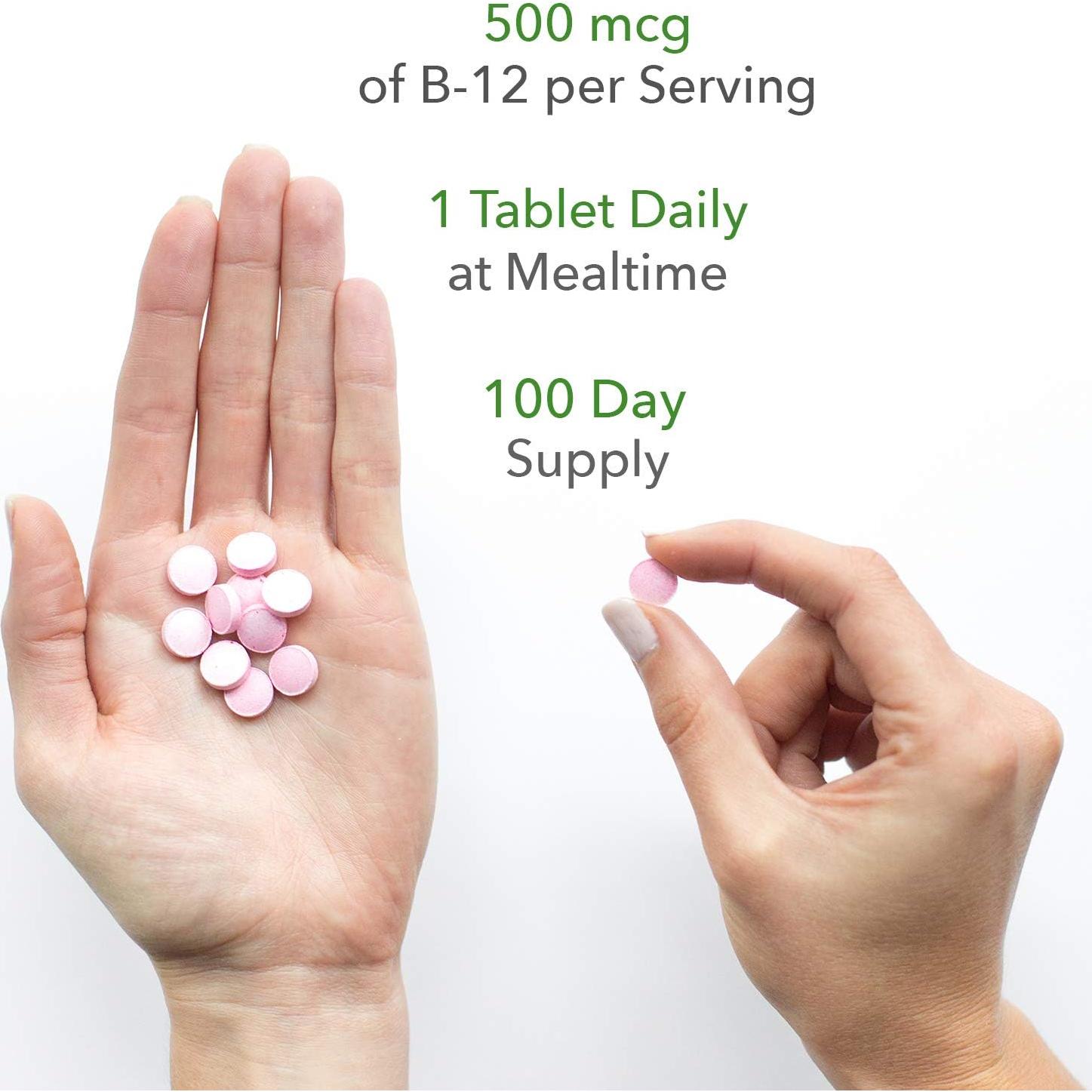 Suplemento Vegano de Vitamina B12 PlantFusion 500mcg 100 Tabletas