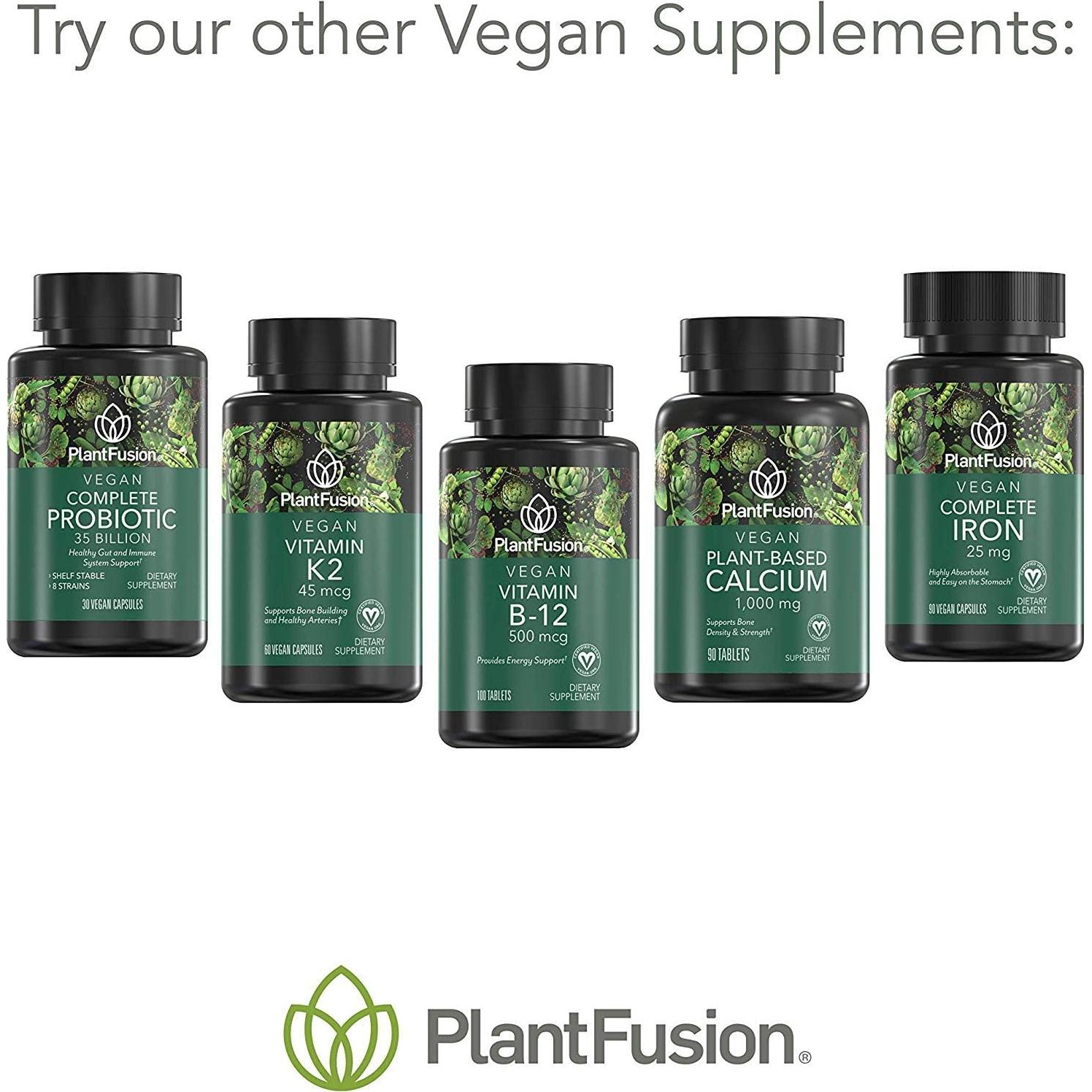 Suplemento Vegano de Vitamina B12 PlantFusion 500mcg 100 Tabletas