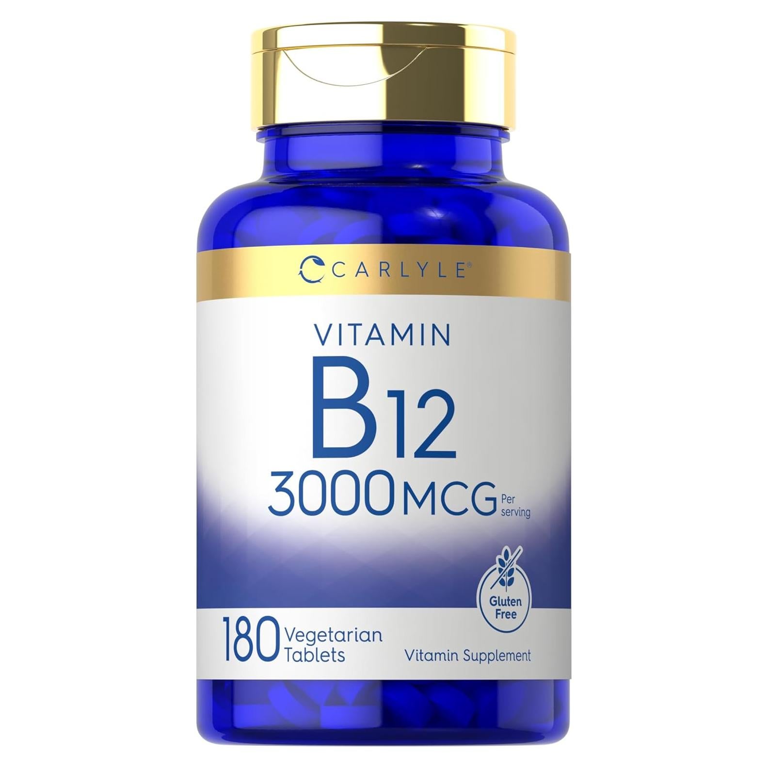 Carlyle Vitamina B12 3000 mcg | 180 Tabletas Vegetarianas