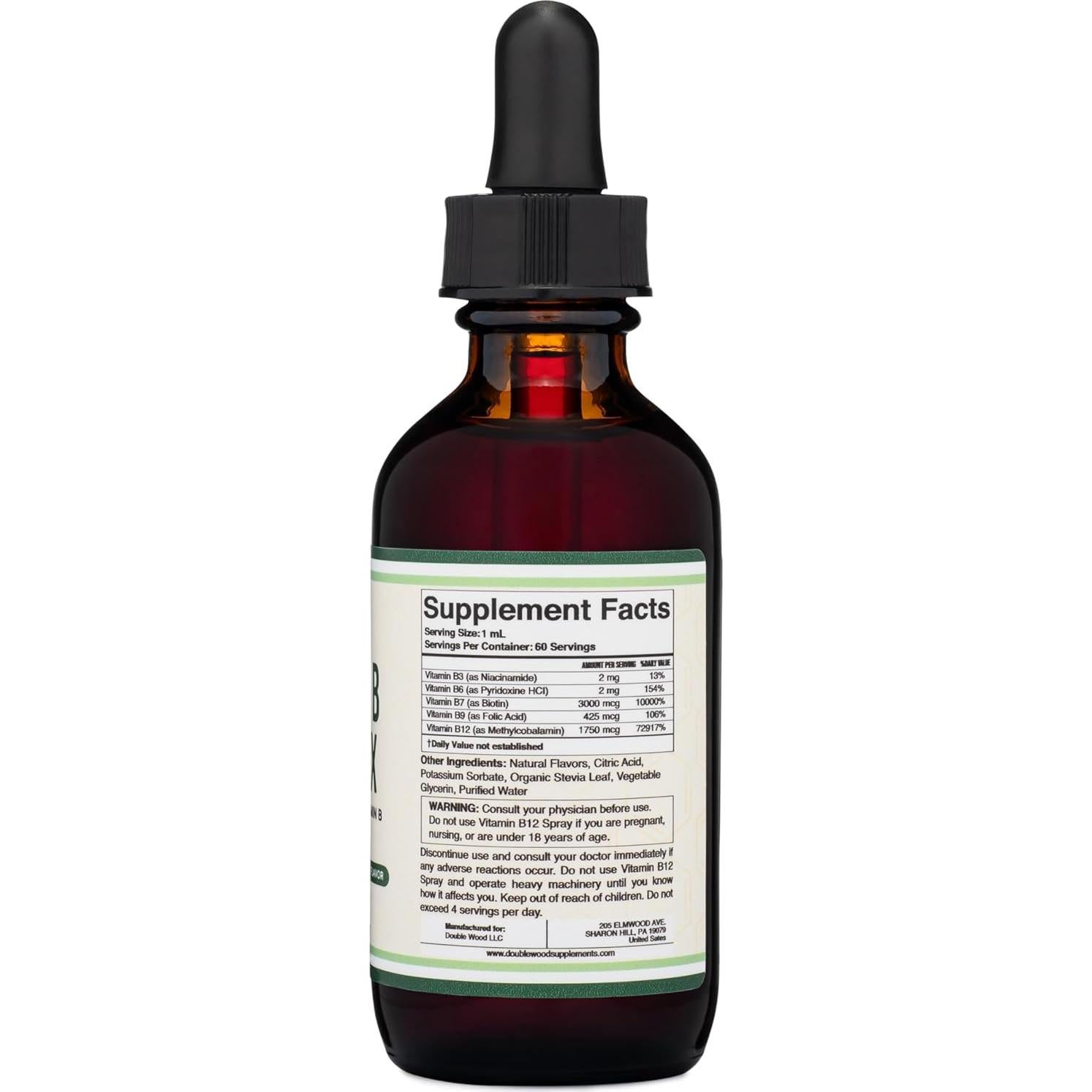 Suplemento Líquido Complejo de Vitaminas B Doble Madera 59.15 ML