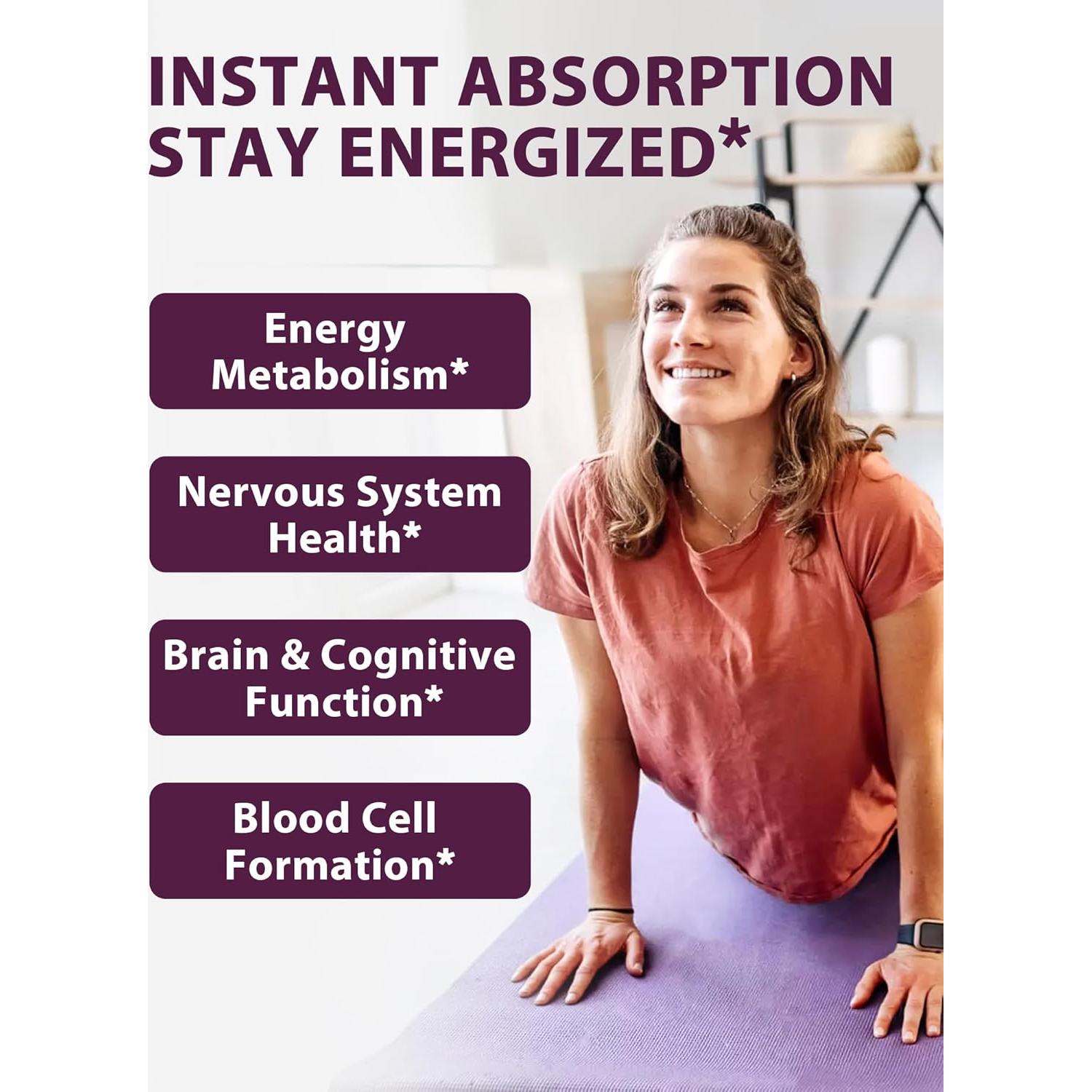 Vitamina B12 Metilcobalamina 5000mcg Vegana Sabor Durazno 90 Tabletas