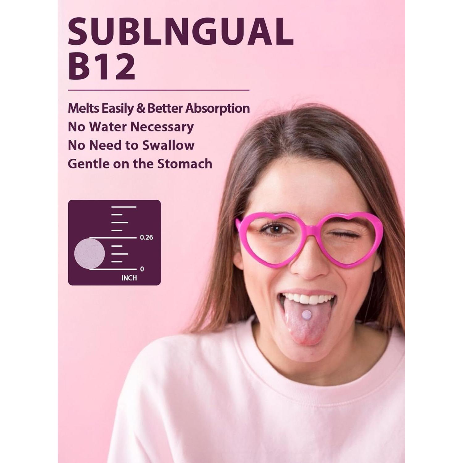 Vitamina B12 Metilcobalamina 5000mcg Vegana Sabor Durazno 90 Tabletas