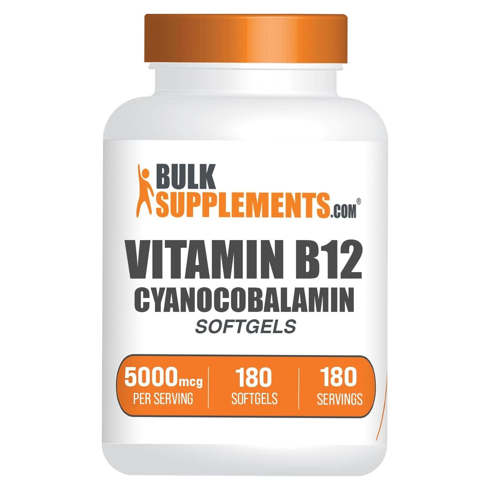 BulkSupplements Vitamina B12 5000 mcg Softgels 180 Unidades