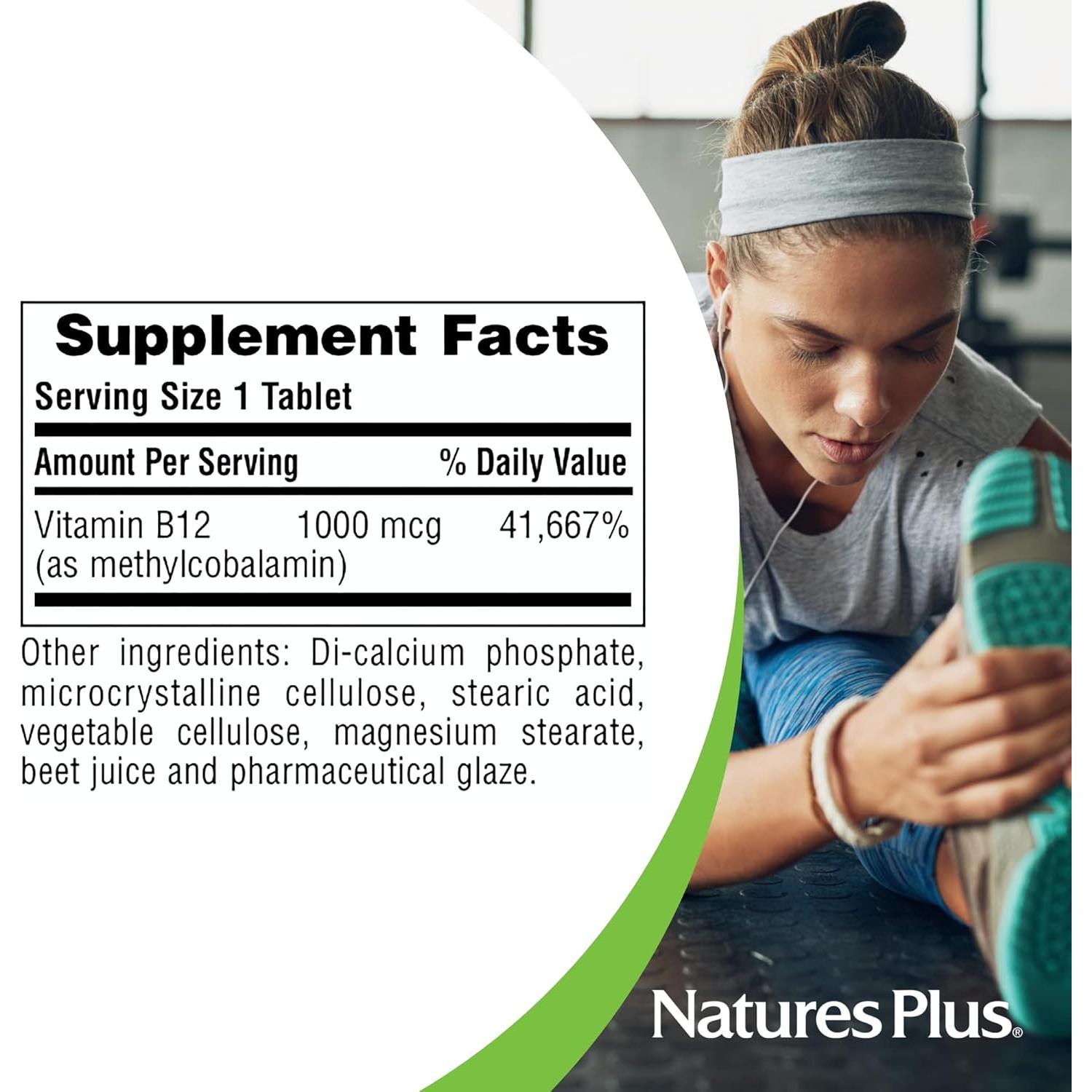 Vitamina B12 Metilcobalamina NaturesPlus 1000 mcg 90 Tabletas