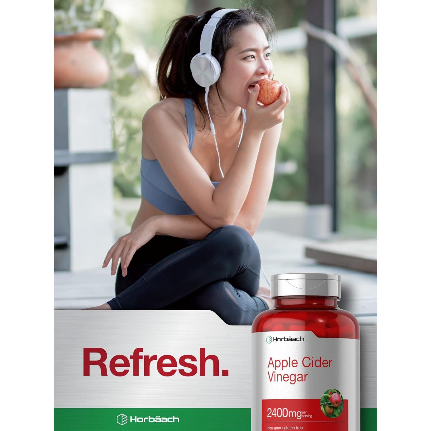 Cápsulas de Vinagre de Sidra de Manzana Horbaach 2400mg 150 Conteo