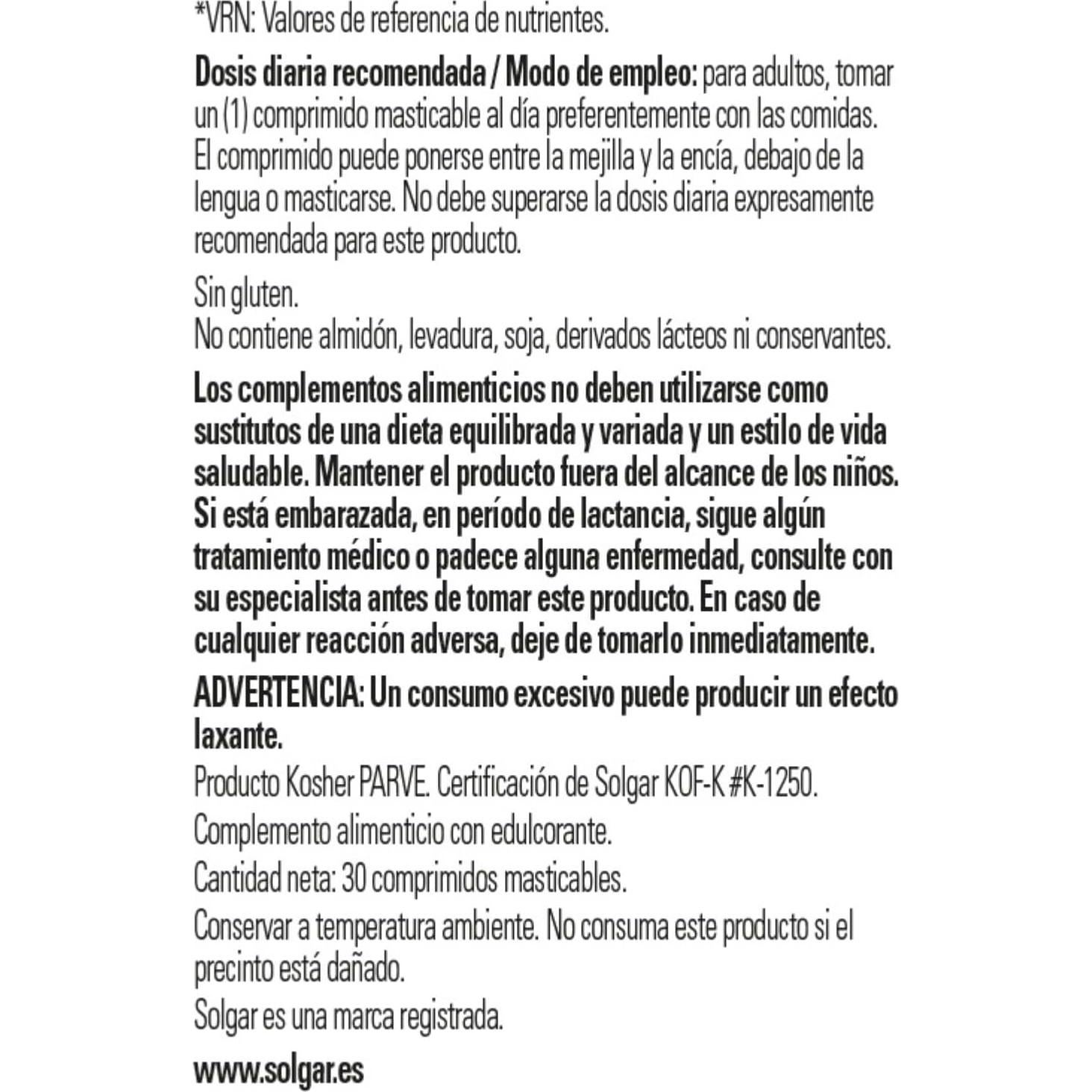 Solgar Metilcobalamina B12 1000 mcg 30 Nuggets Vegano