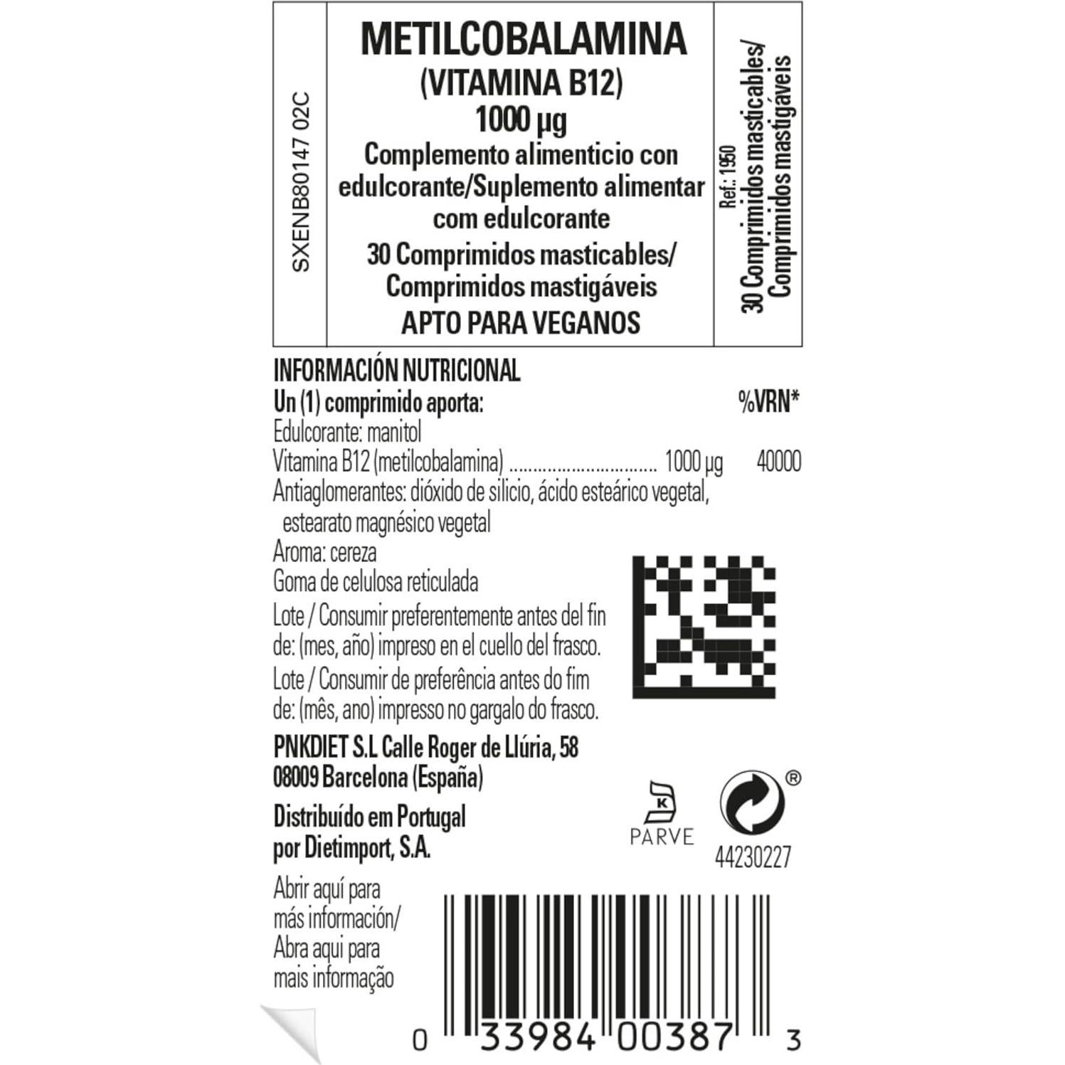 Solgar Metilcobalamina B12 1000 mcg 30 Nuggets Vegano