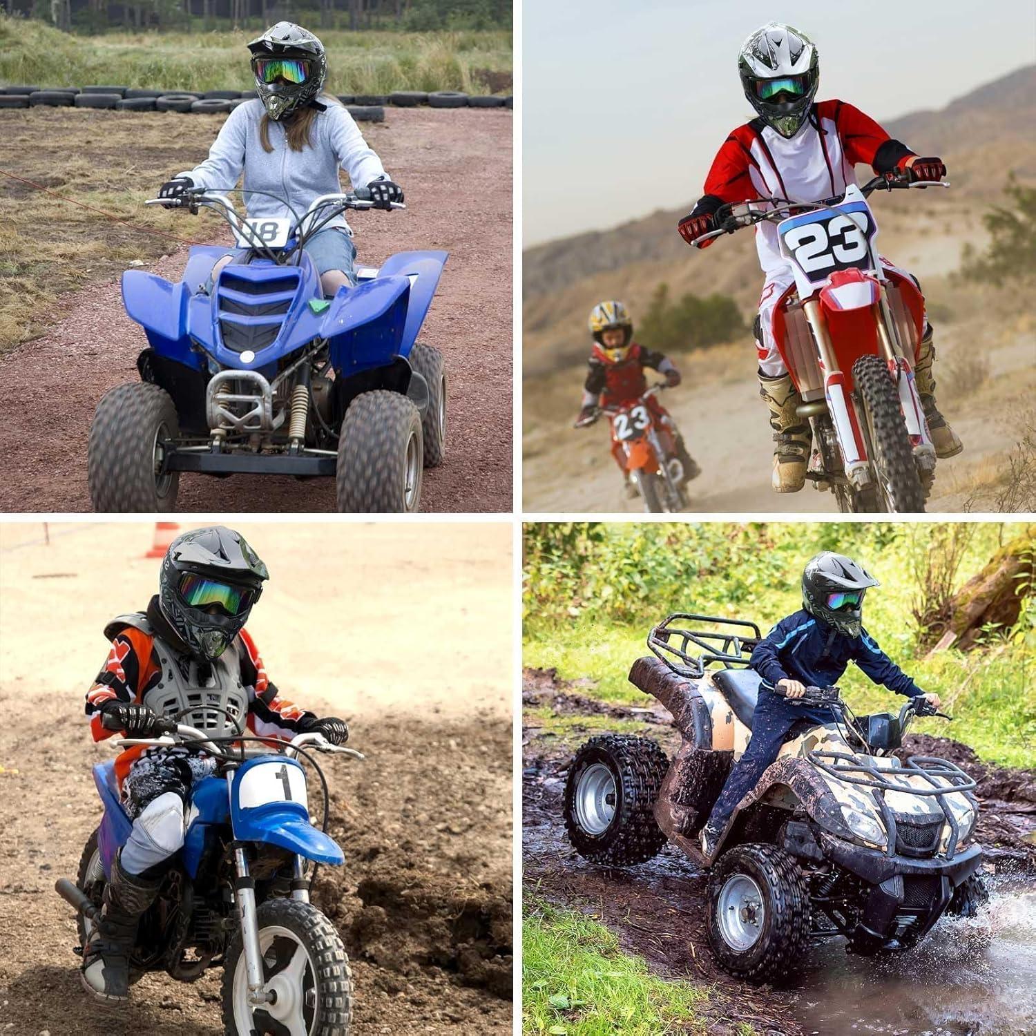 Casco Motocross SPARK para Niños Azul con Guantes y Gafas