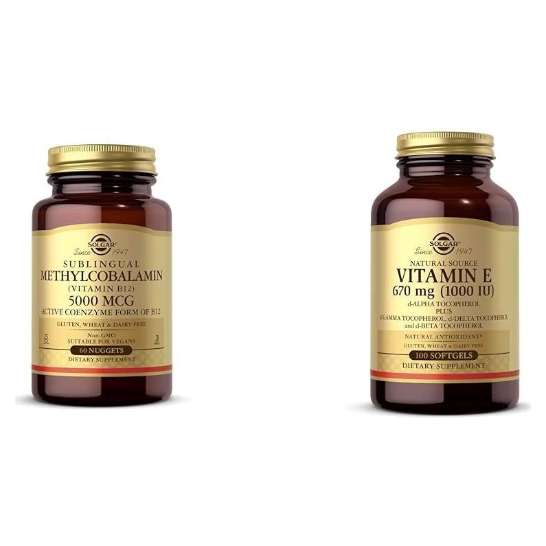 Solgar Metilcobalamina B12 5000 mcg y Vitamina E 670 mg