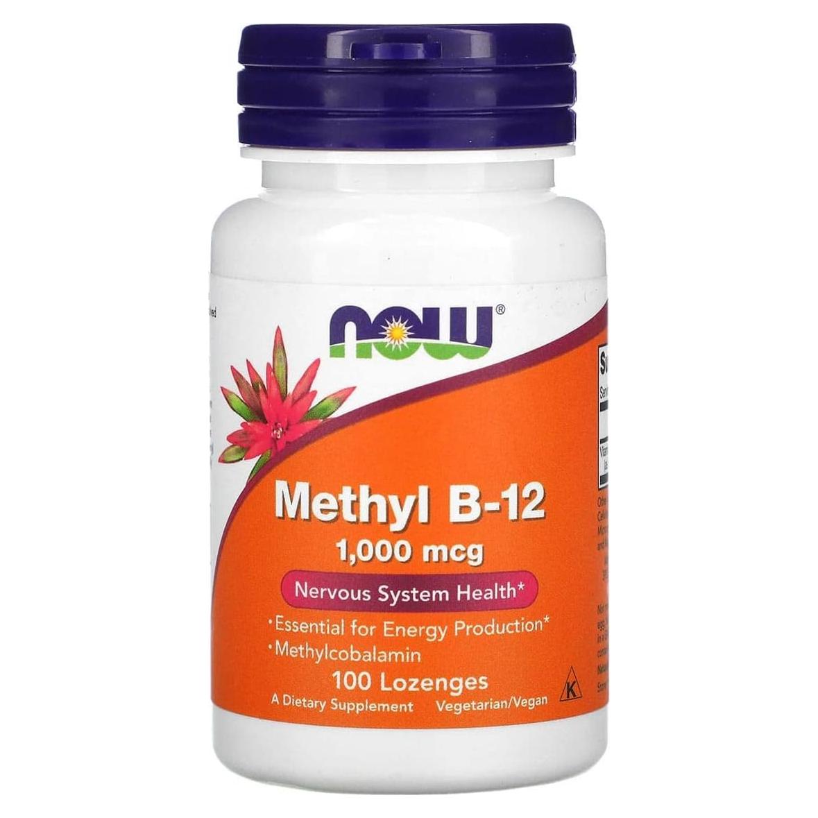 Suplemento Metil B-12 1000mcg NOW Foods 200 Pastillas