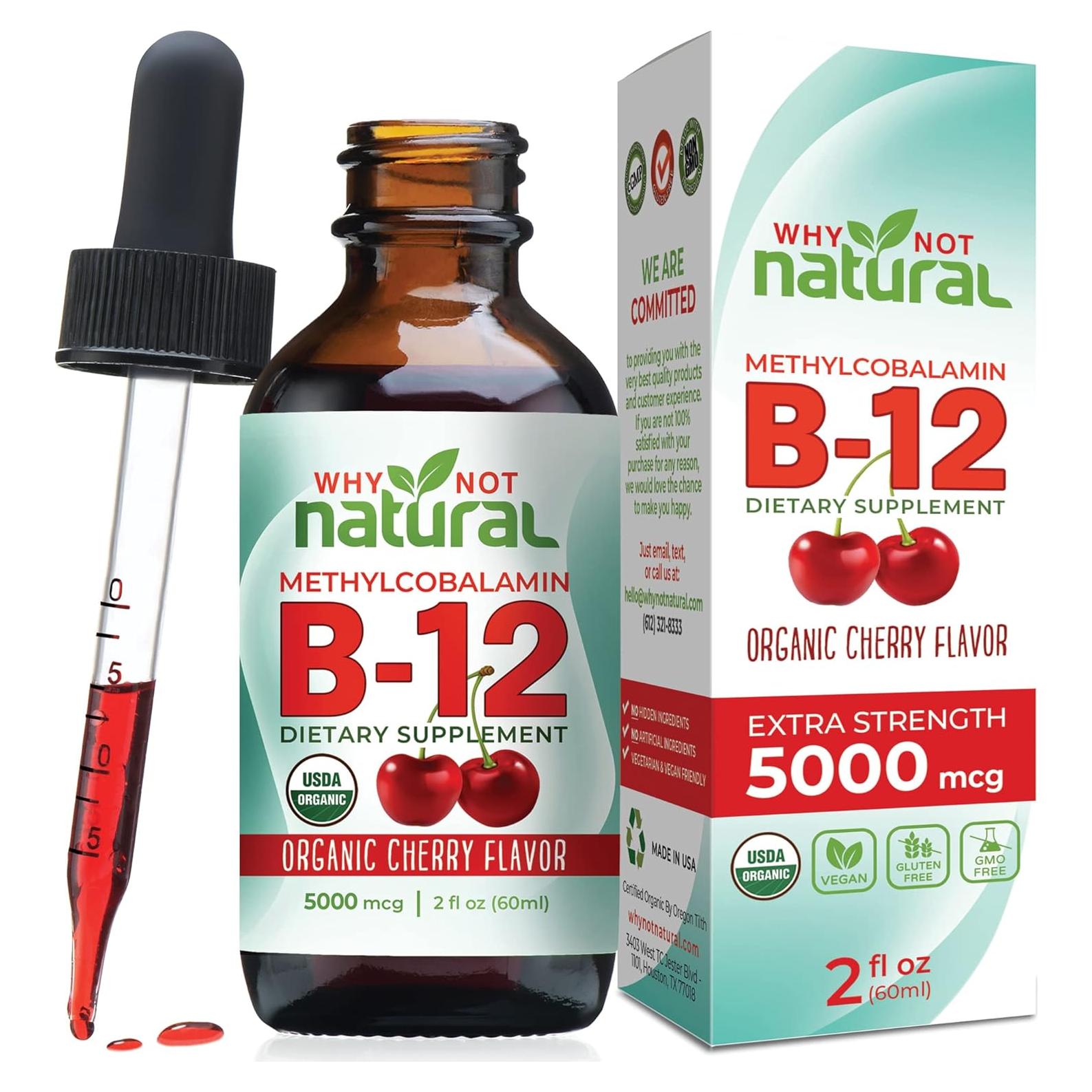 Vitamina B12 Líquida Orgánica Why Not Natural 60 x 5000 mcg