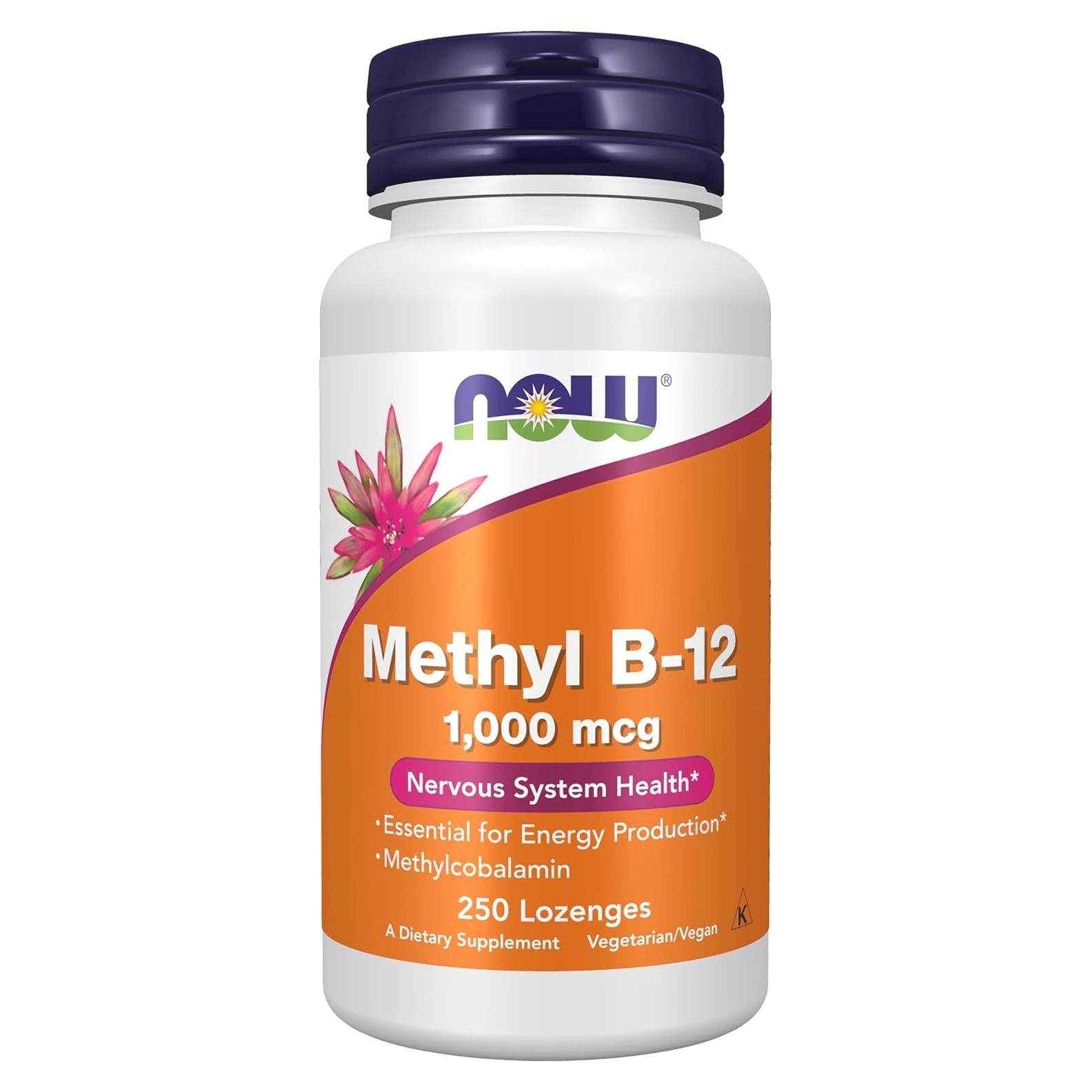 Suplemento NOW Methyl B-12 1000 mcg Vegano 250 Pastillas