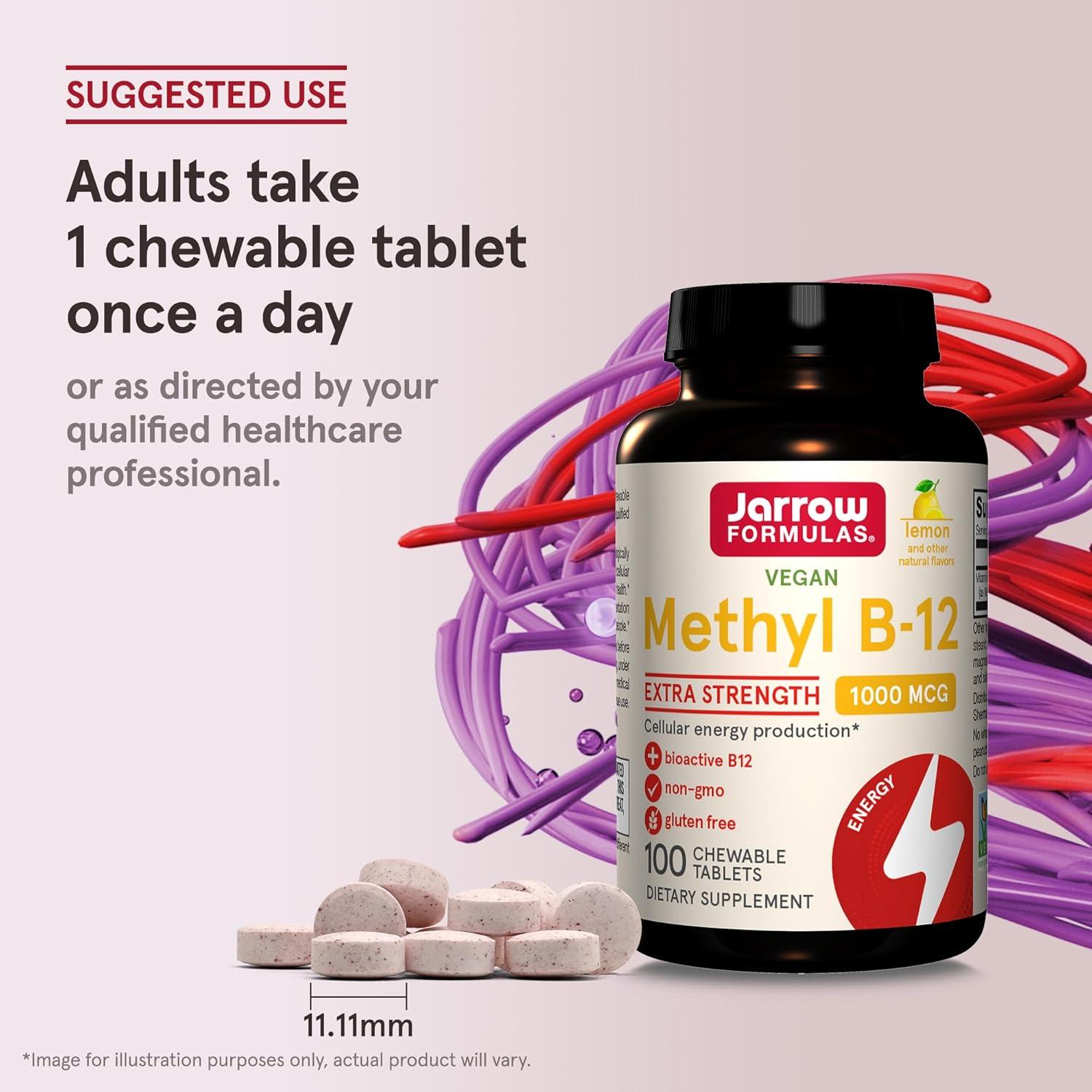 Suplemento Dietético Jarrow Formulas Methyl B-12 1000 mcg 100 Tabletas Masticables Sabor Limón