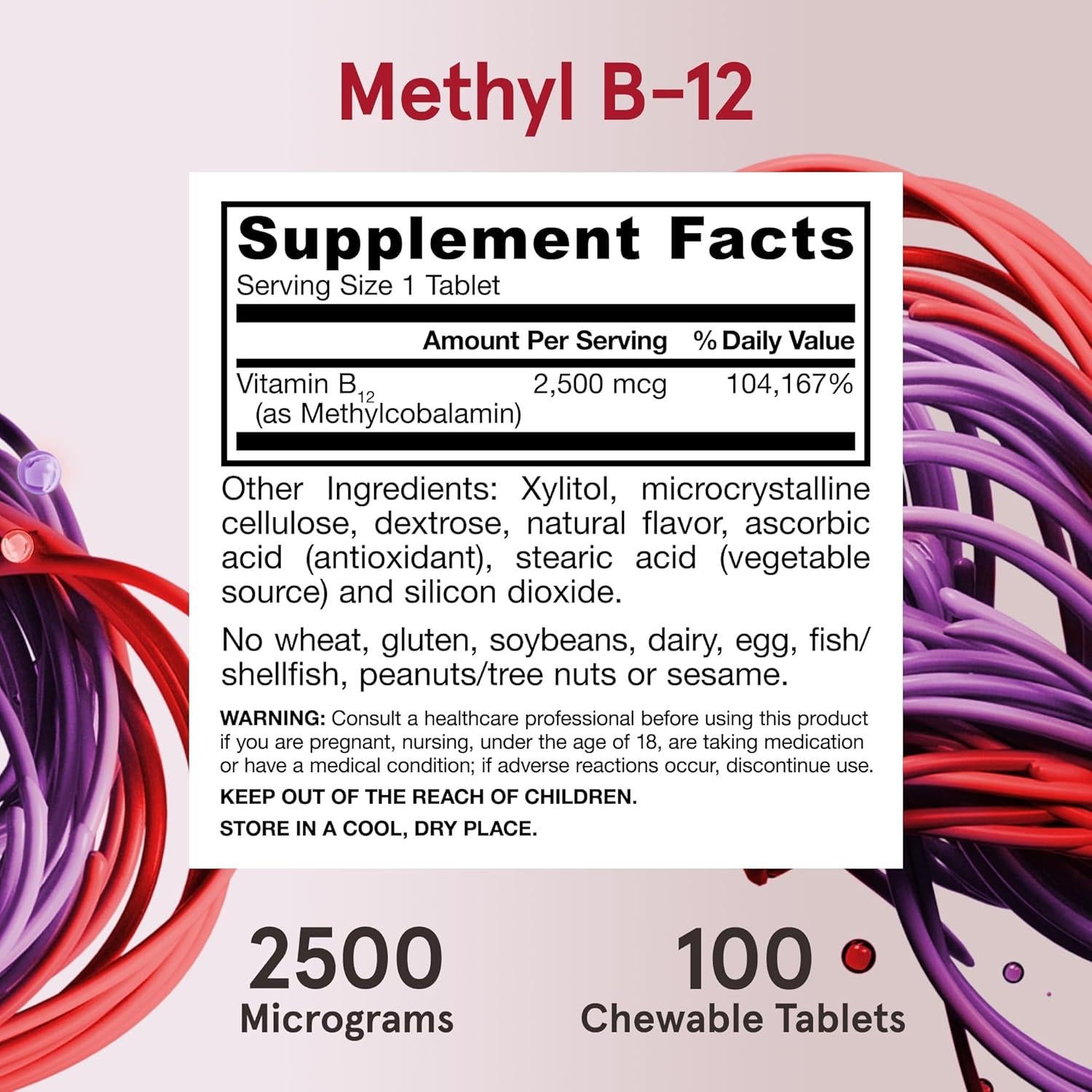 Suplemento Jarrow Formulas Methyl B-12 2500mcg 100 Tabletas