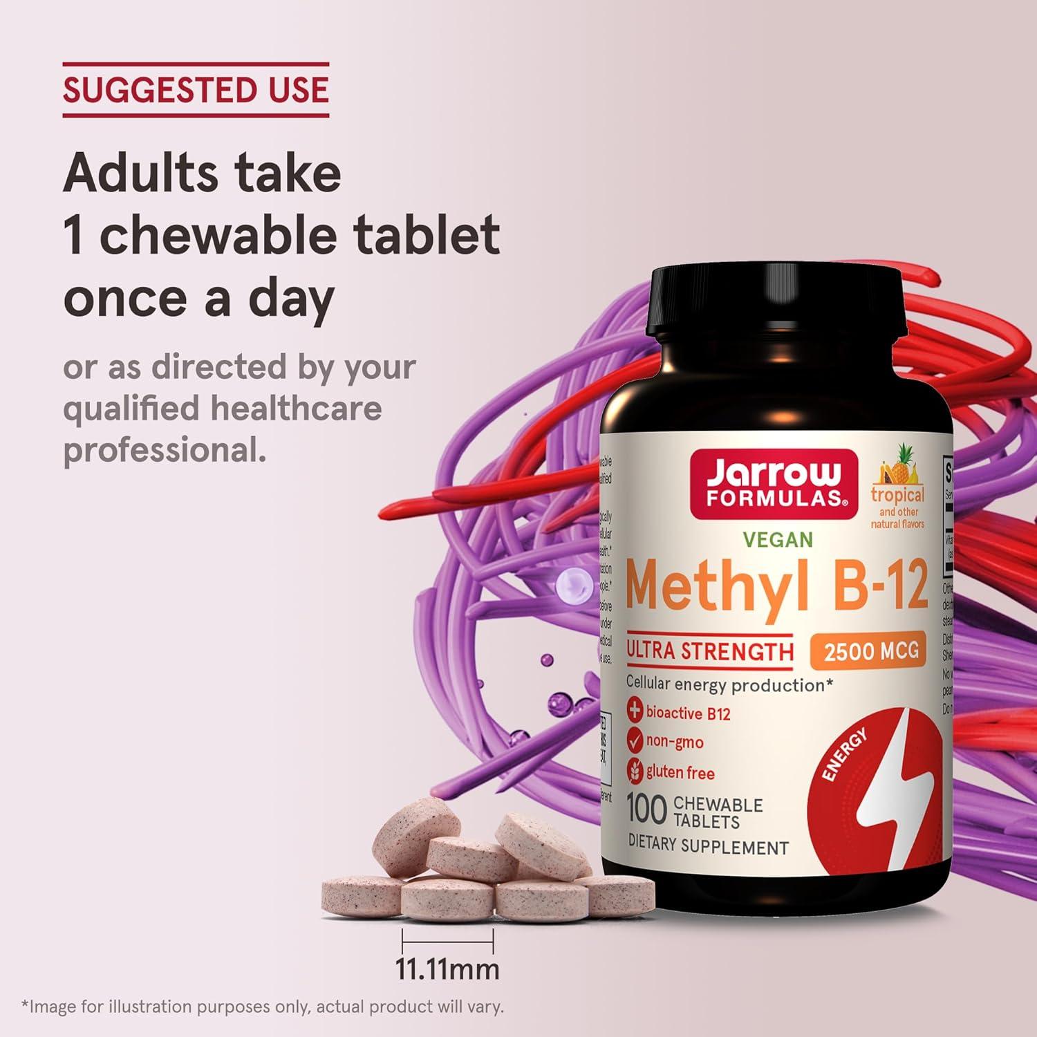 Suplemento Jarrow Formulas Methyl B-12 2500 mcg 100 Tabletas Masticables