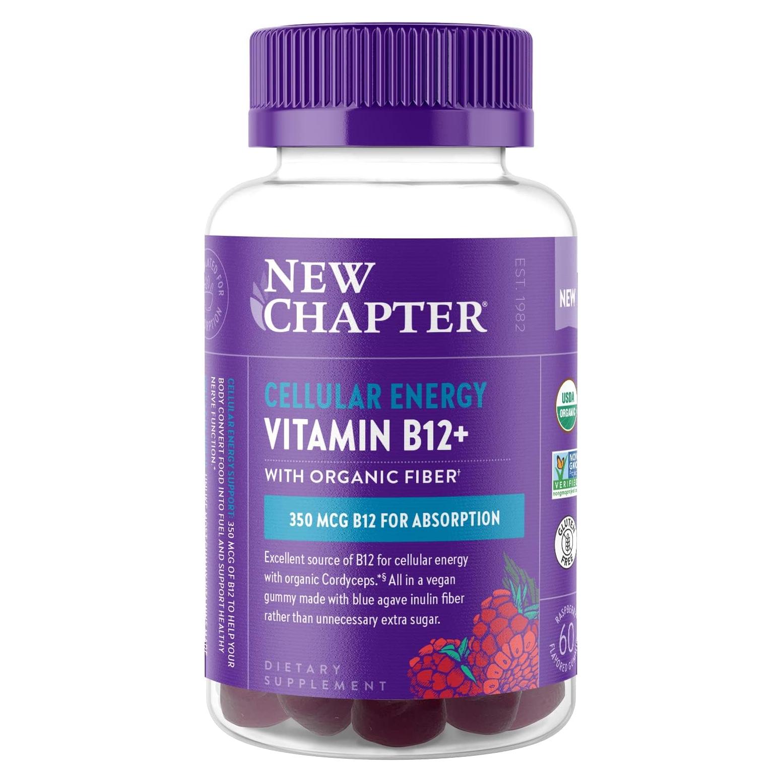 Gomas de Vitamina B12 Orgánica New Chapter 60ct - 47% Menos Azúcar