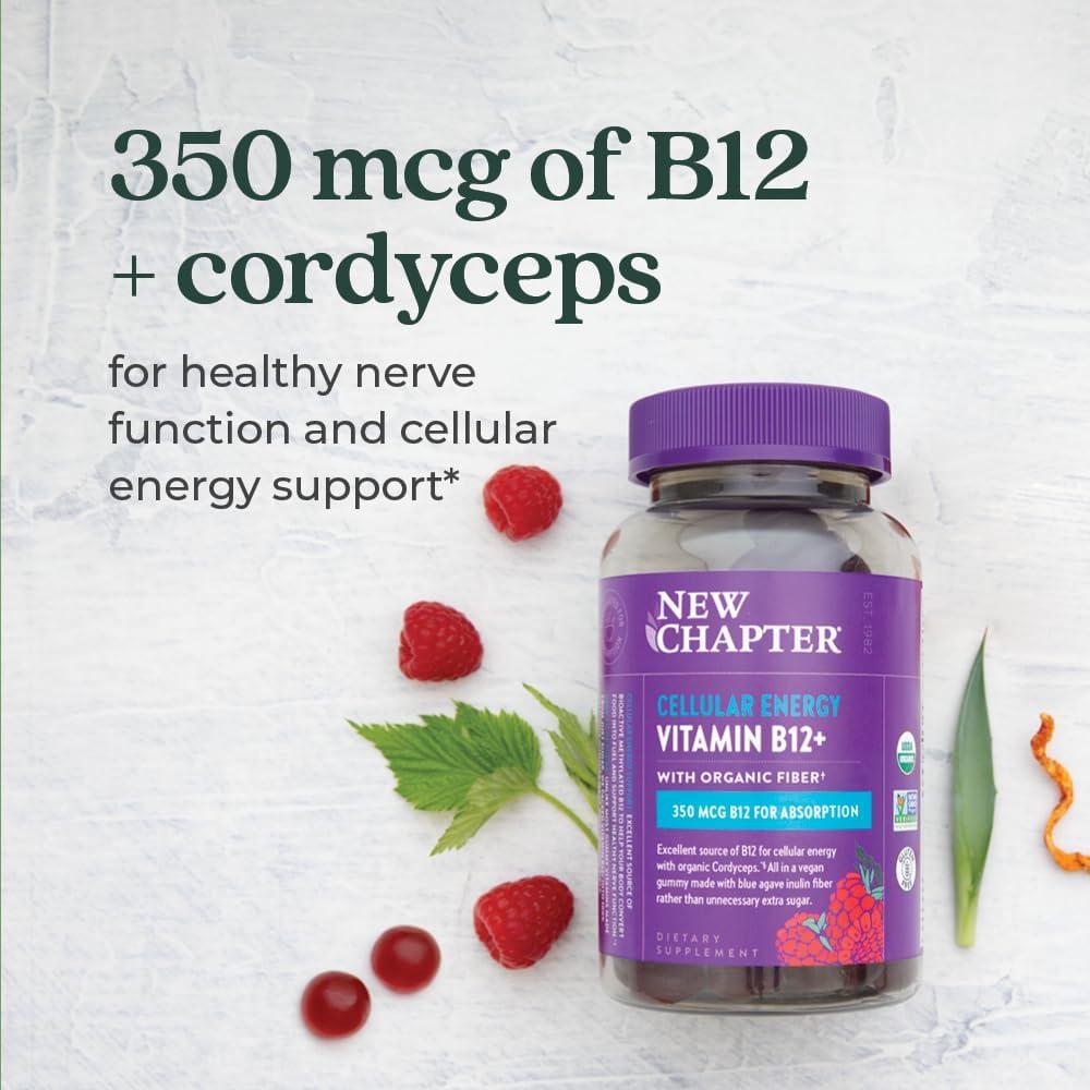 Gomas de Vitamina B12 Orgánica New Chapter 60ct - 47% Menos Azúcar