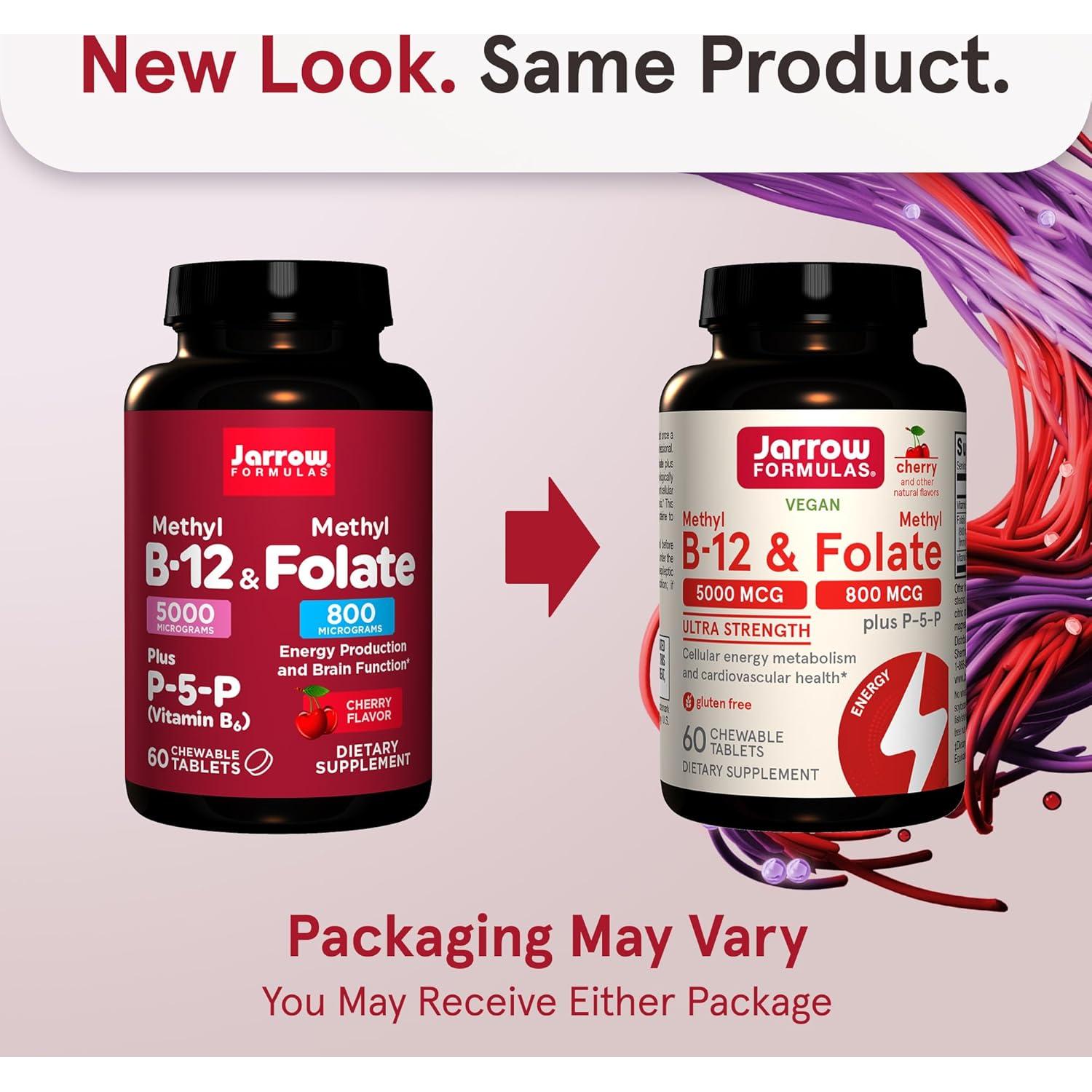 Suplemento Jarrow Formulas Methyl B-12 5000 mcg + Folato 800 mcg