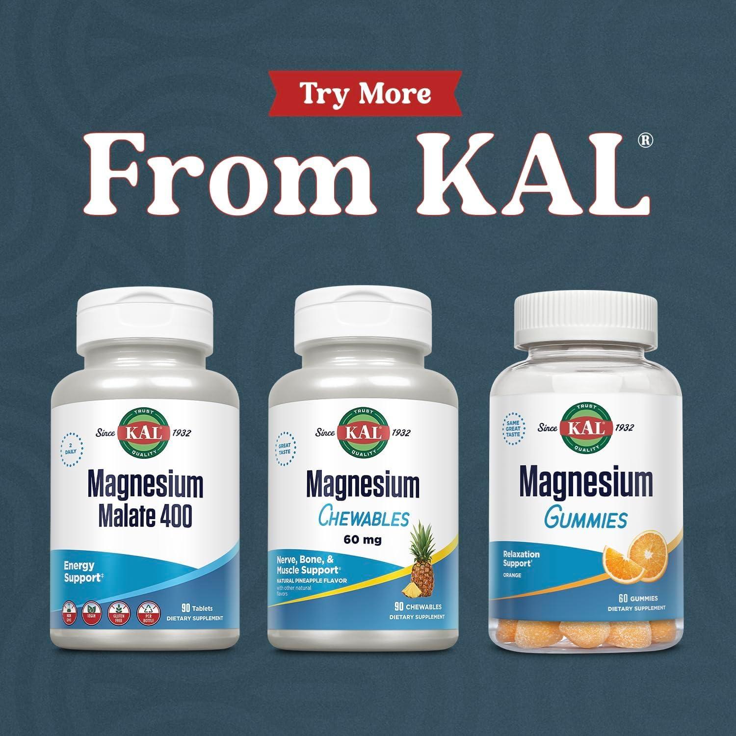 Suplemento KAL Vitamina B6 B12 Folato Metílico 60 Micro Tabletas