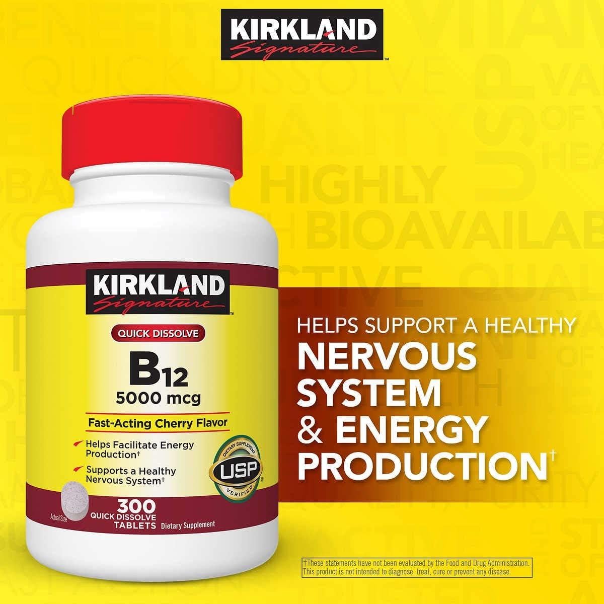 Vitamina B-12 Sublingual Kirkland 5000 mcg 300 tabletas
