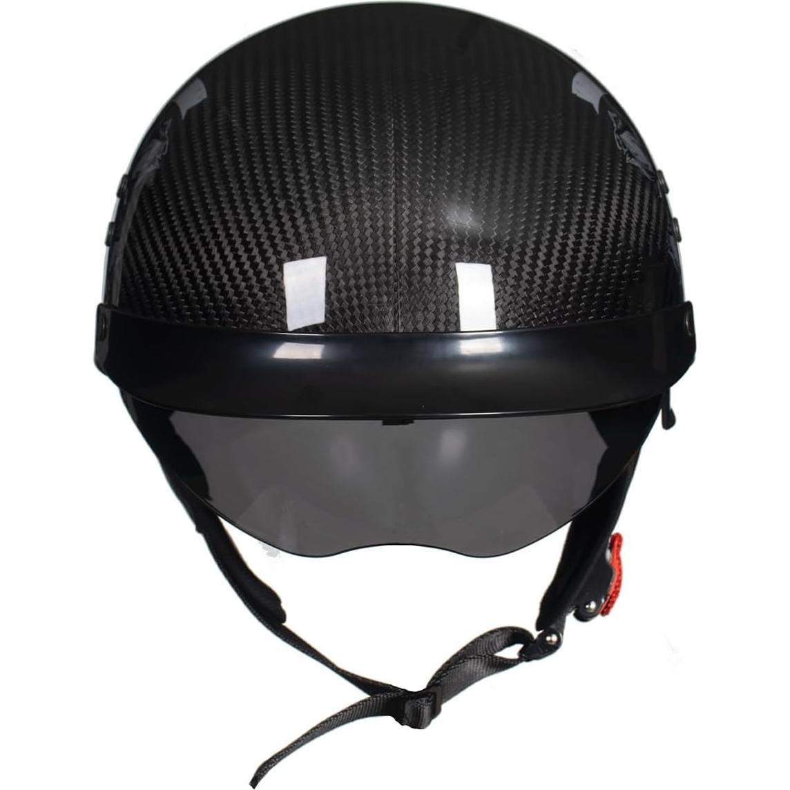 Casco de Motocicleta Crown Racing DA-500 Fibra Carbono Negro