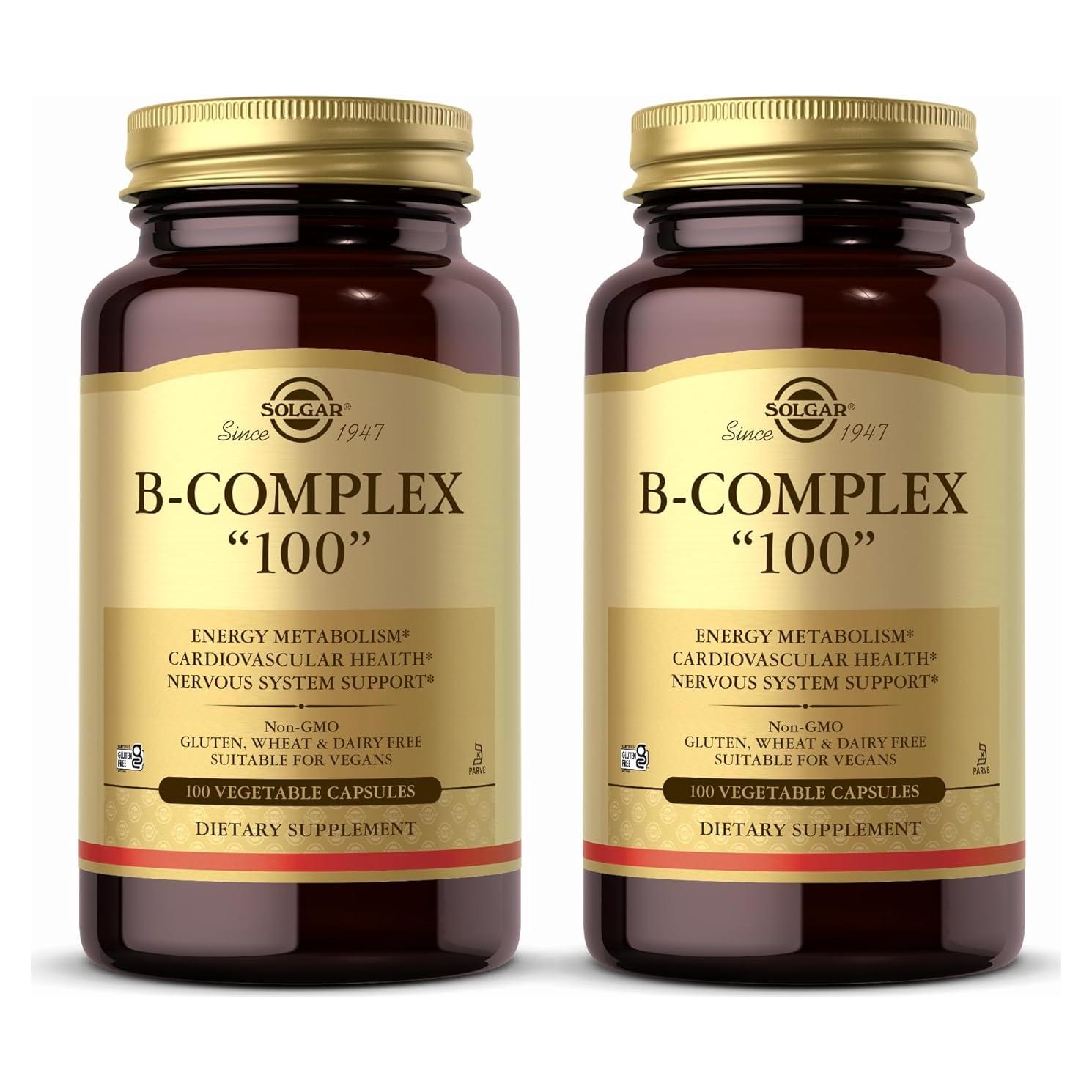 Solgar B-Complejo 100 - 200 Cápsulas Vegetales - Energía y Nervios