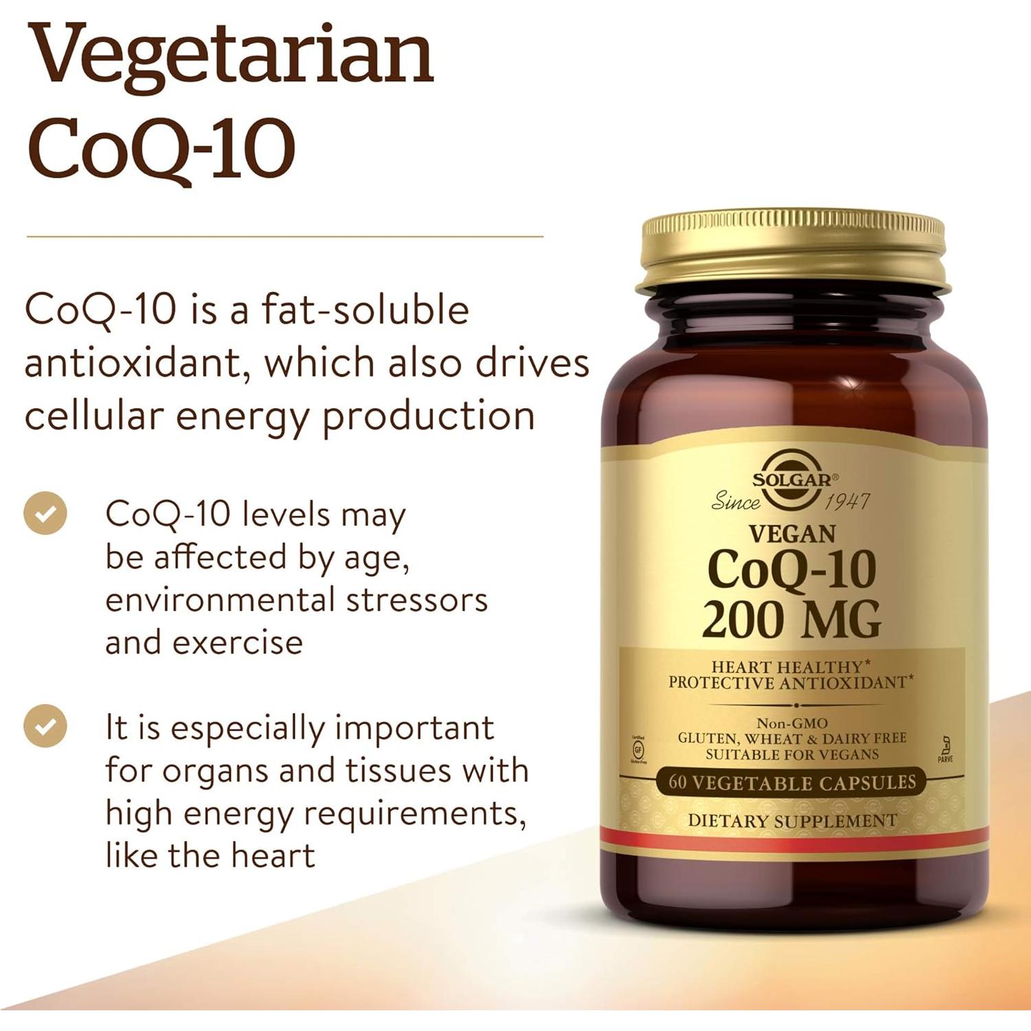 Suplemento CoQ-10 Vegetariano Solgar 200 mg - 60 Cápsulas