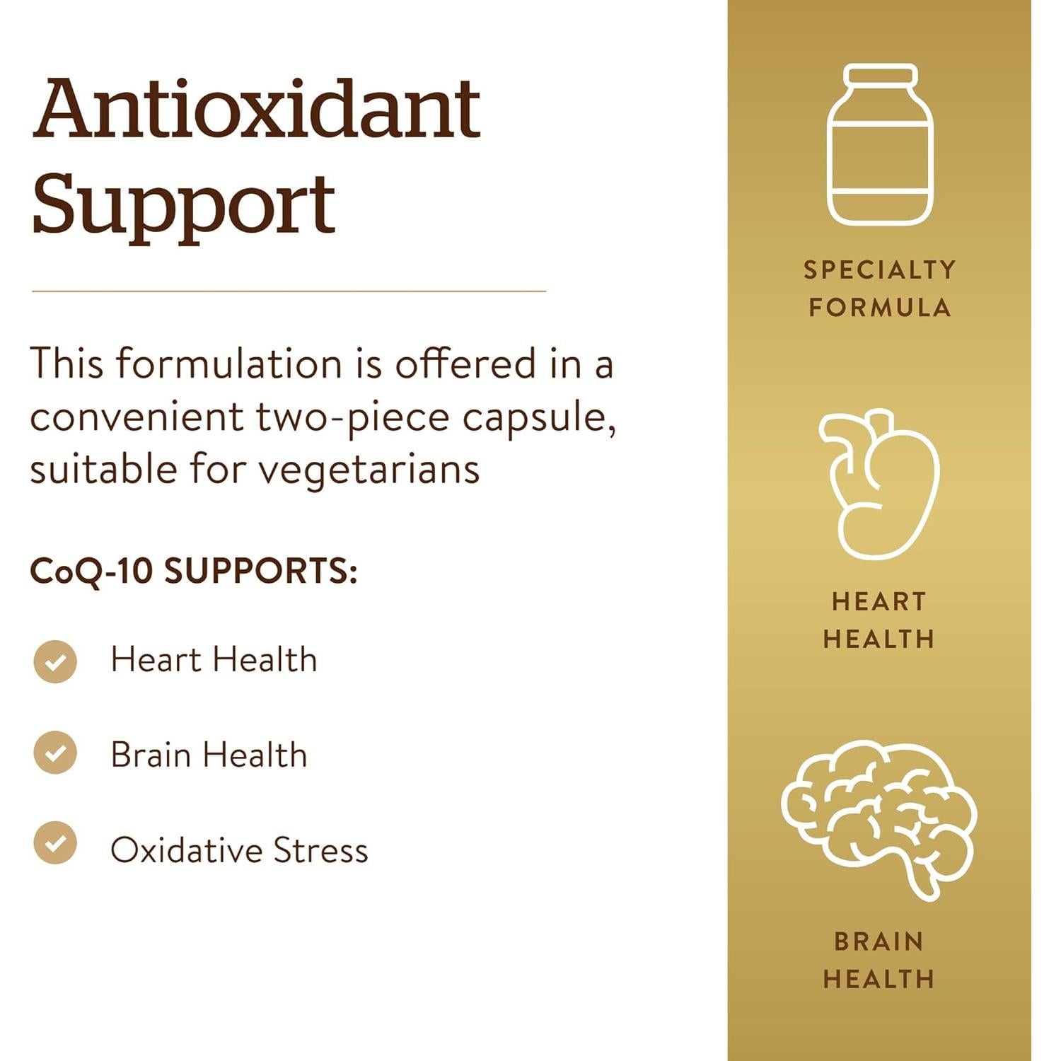 Suplemento CoQ-10 Vegetariano Solgar 200 mg - 60 Cápsulas