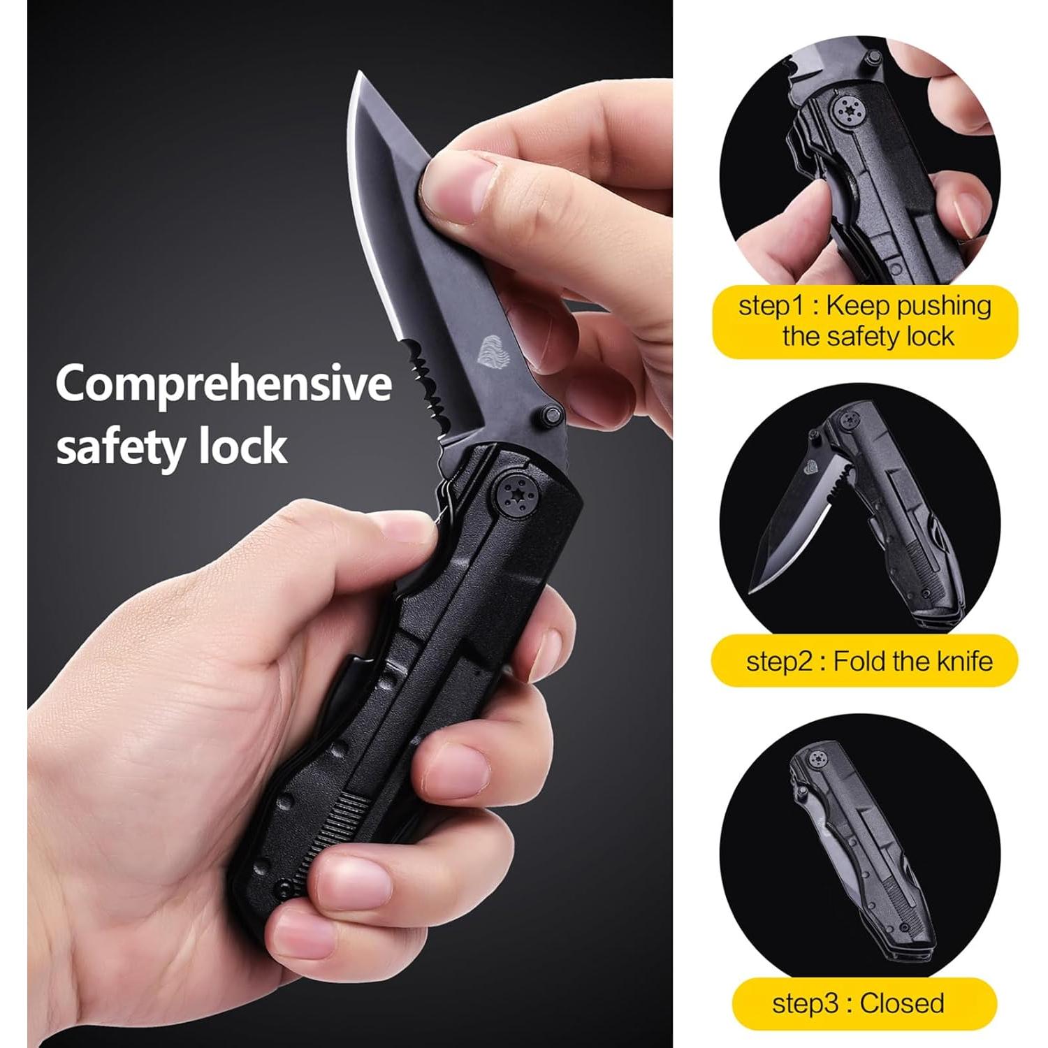 Cuchillo Multitool Unutes 14 en 1 con Funda para Camping