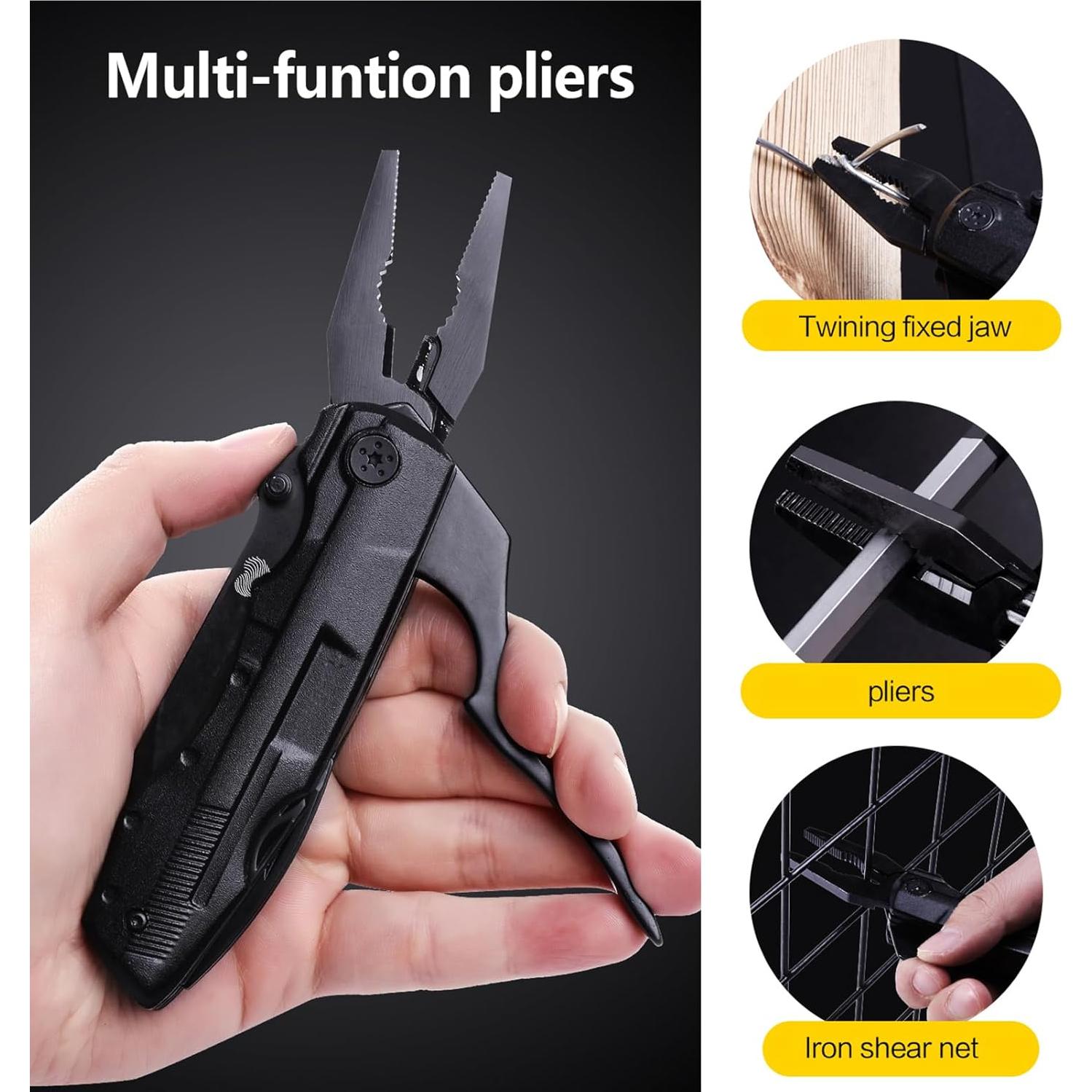 Cuchillo Multitool Unutes 14 en 1 con Funda para Camping
