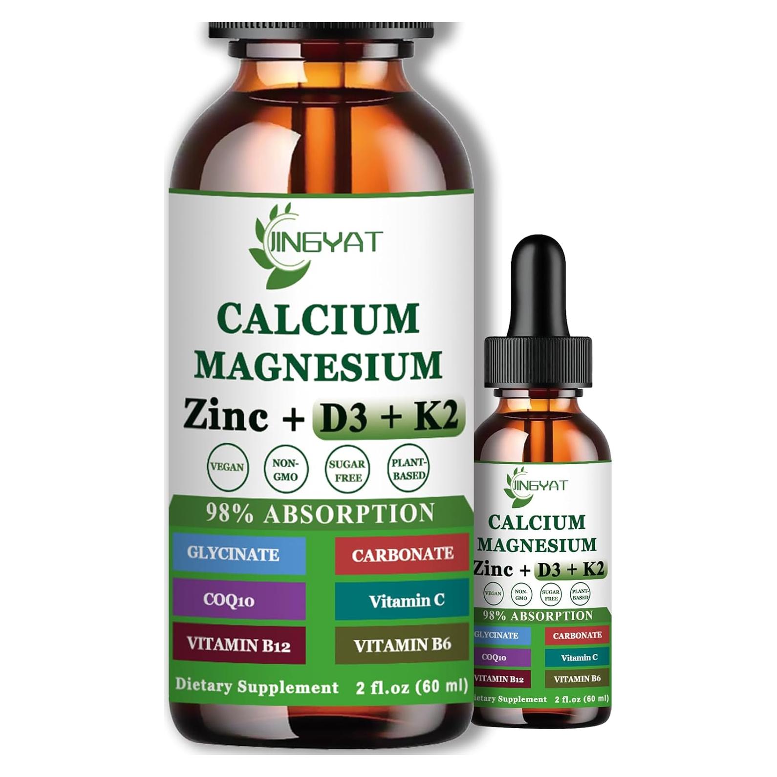 Gotas Líquidas de Calcio Magnesio Zinc 500mg 1000mg Vitamina D3
