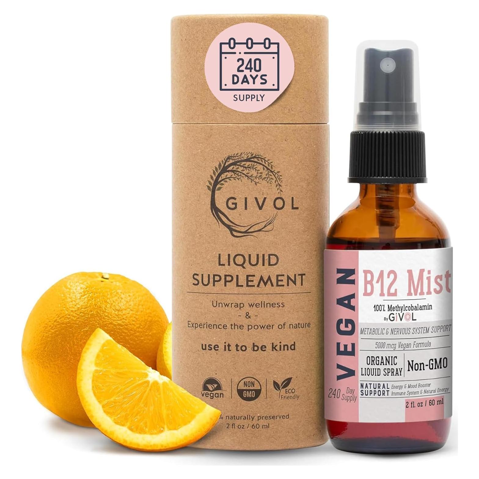 Suplemento Líquido Vegano GIVOL B12 Metilcobalamina 5000mcg