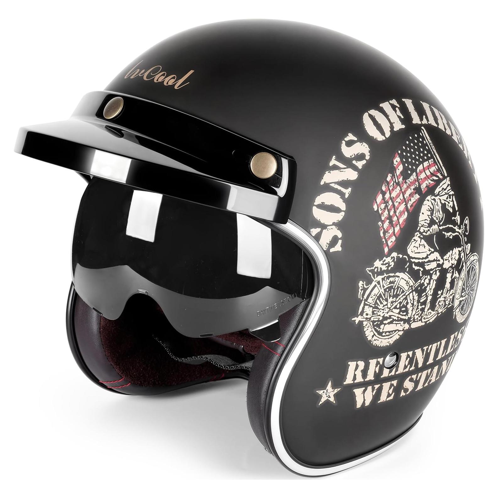 Casco Halaluxe Sons of Liberty Retro XL Negro Visera