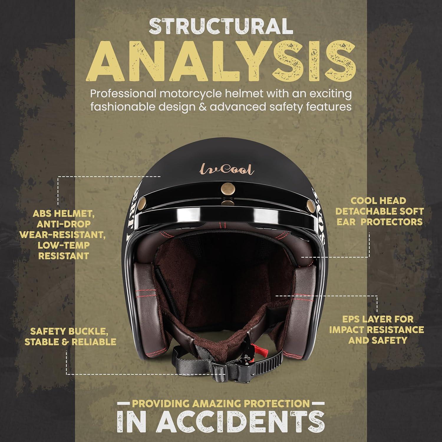 Casco Halaluxe Sons of Liberty Retro XL Negro Visera