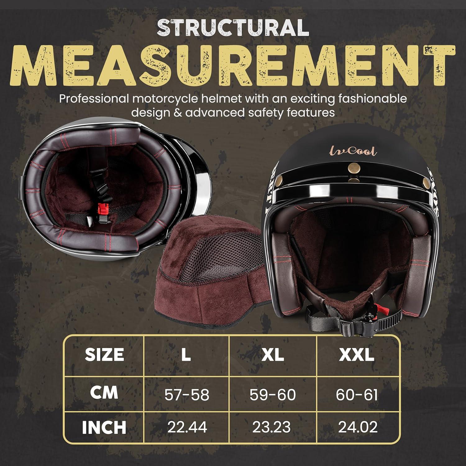 Casco Halaluxe Sons of Liberty Retro XL Negro Visera