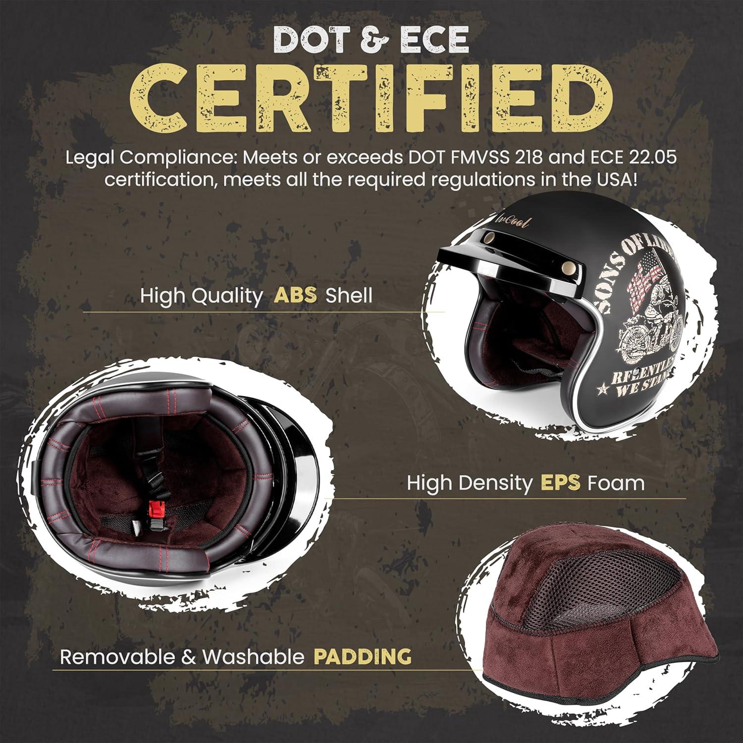 Casco Halaluxe Sons of Liberty Retro XL Negro Visera