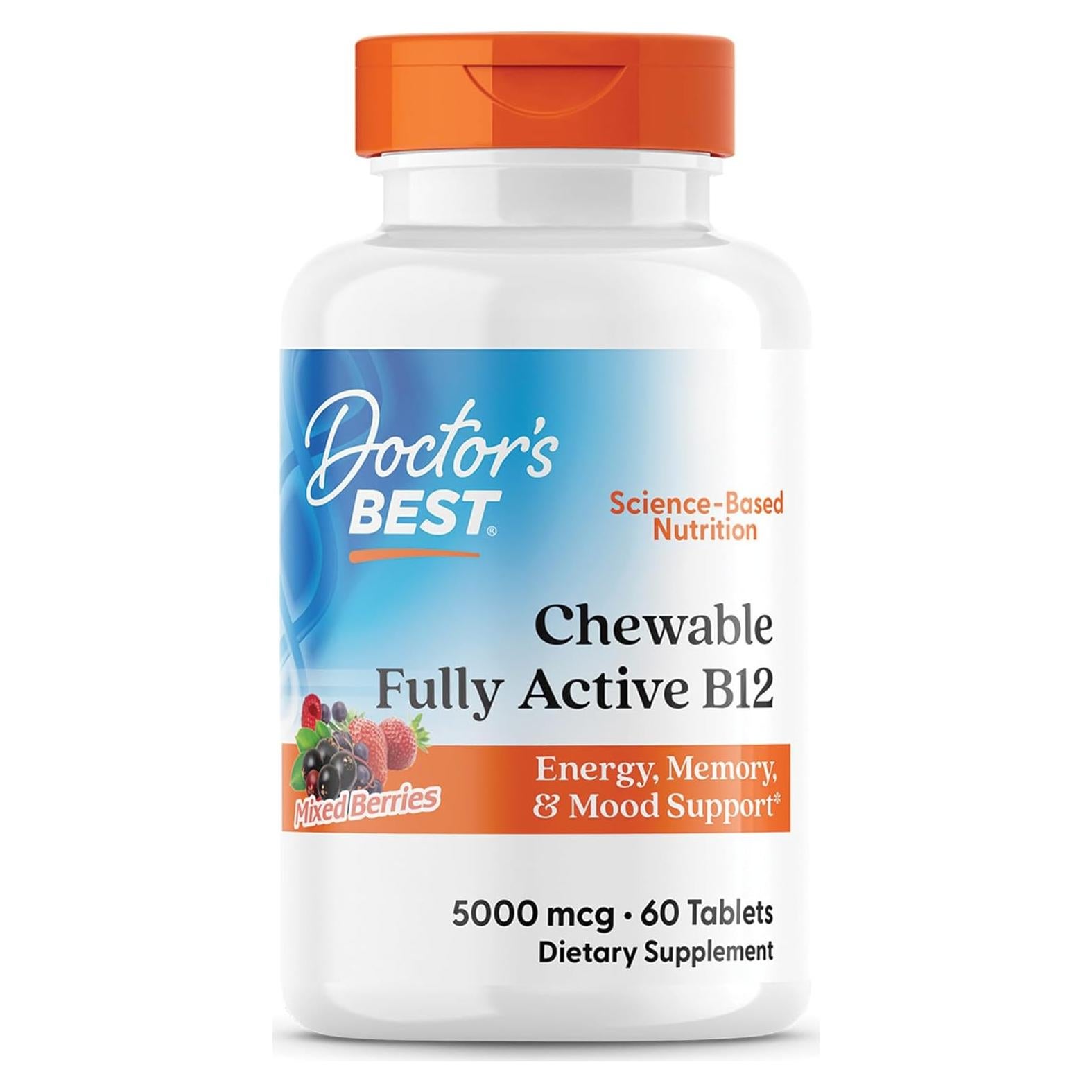 Masticable B12 Metilada Doctor's Best 60 Tabletas Veganas