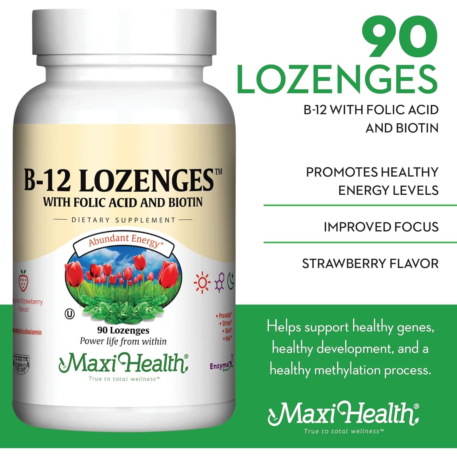 Pastillas Sublinguales de Vitamina B12 Maxi - 90 Unidades