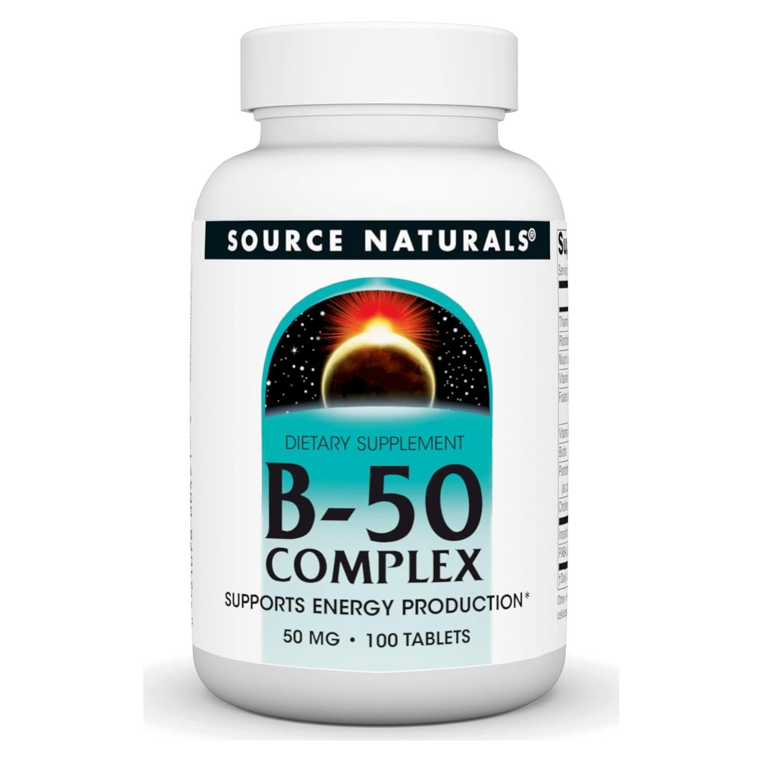Source Naturals B-50 Complejo 50 mg Vitaminas B - 100 Tabletas