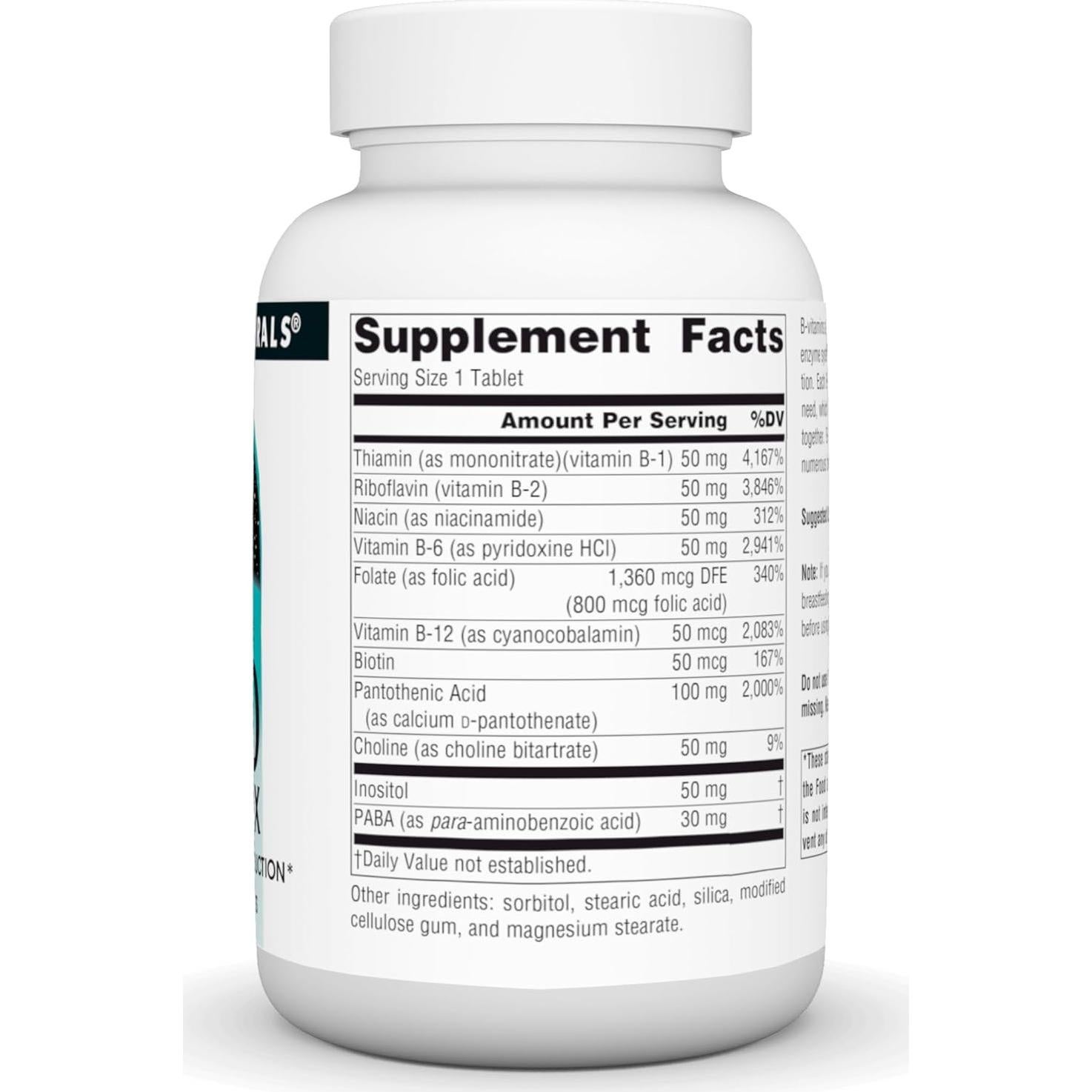 Source Naturals B-50 Complejo 50 mg Vitaminas B - 100 Tabletas